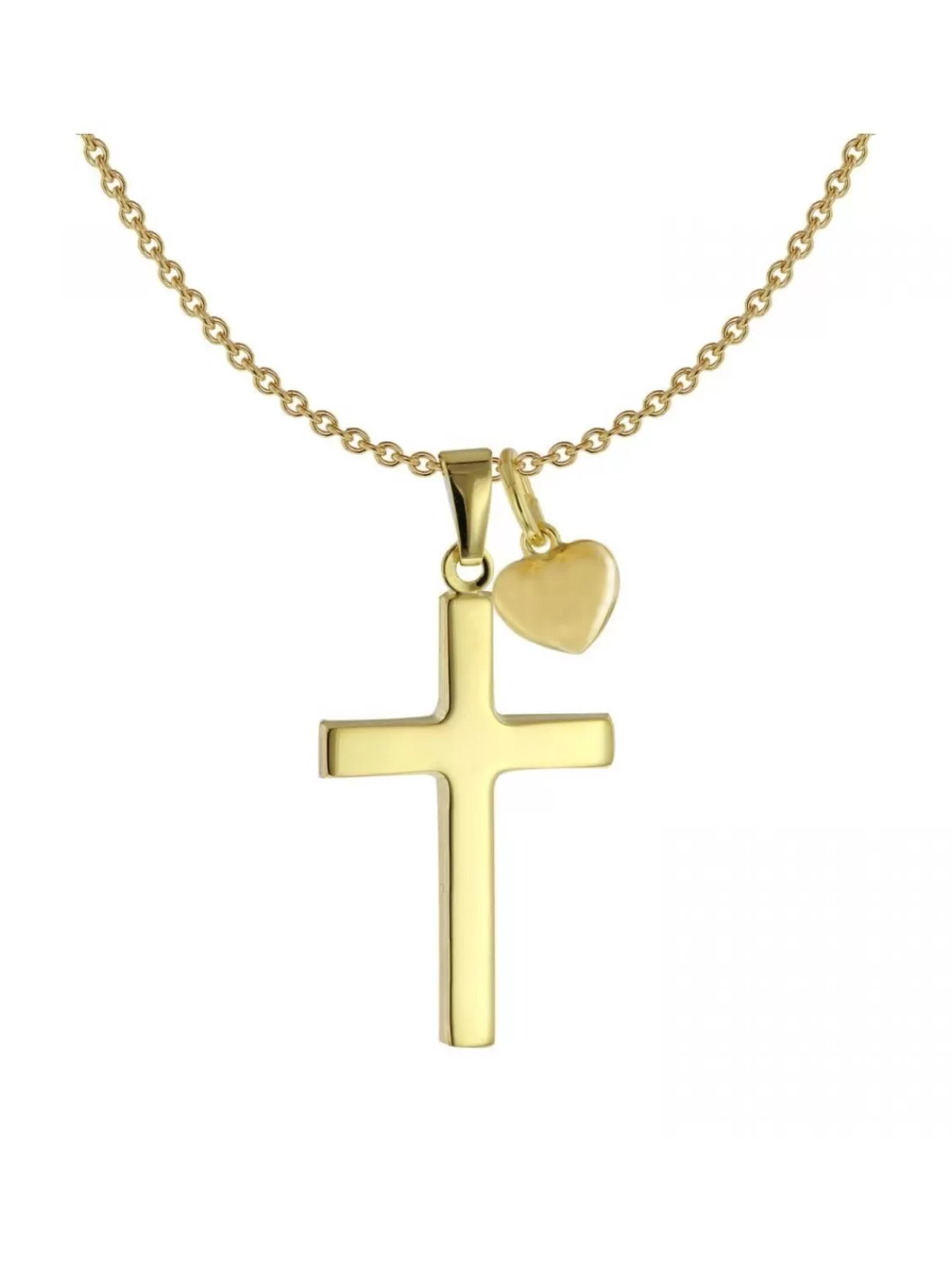 Acalee Damen-Halskette Mit Kreuz Und Herzchen Gold 333 / 8K | Damenschmuck