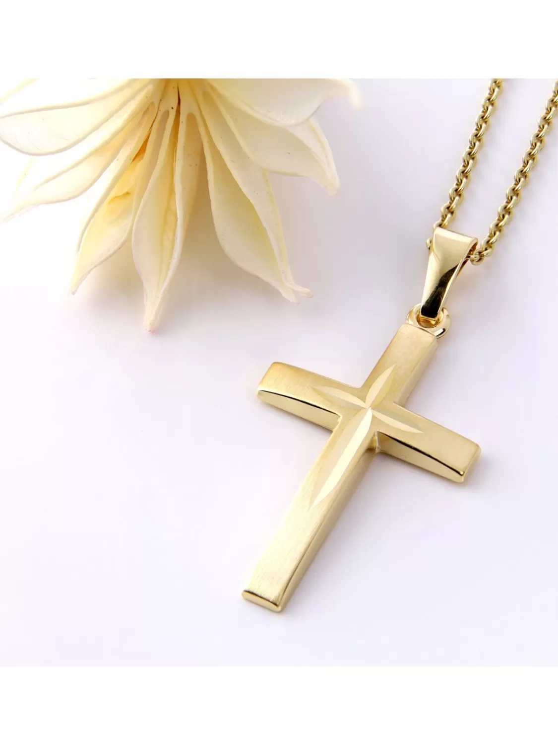 Acalee Damen-Kette Mit Kreuz-Anhanger 333 / 8K Gold | Damenschmuck