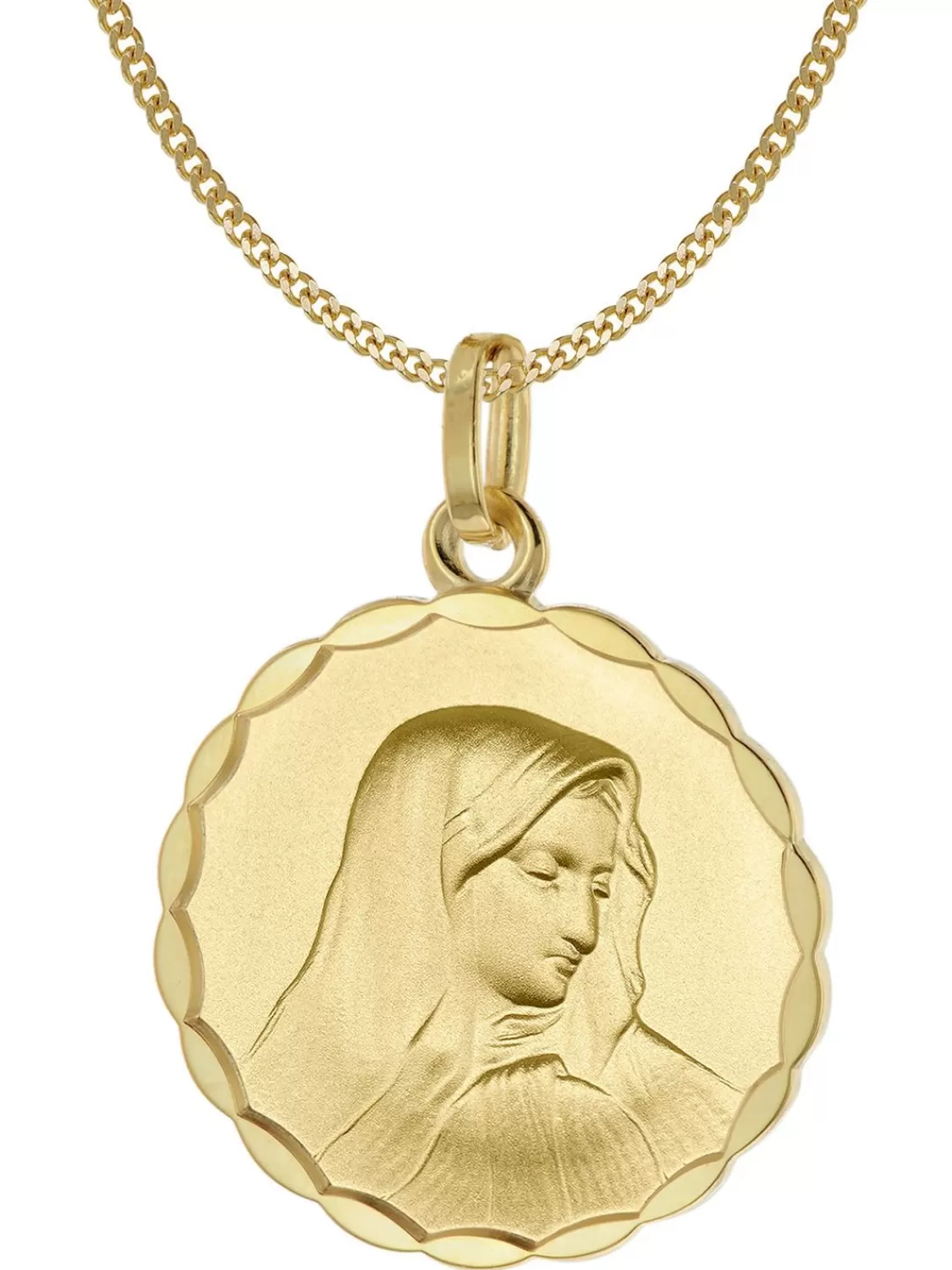 Acalee Halskette Mit Madonna Anhanger Gold 333 Maria Dolorosa O 18 Mm | Herrenschmuck