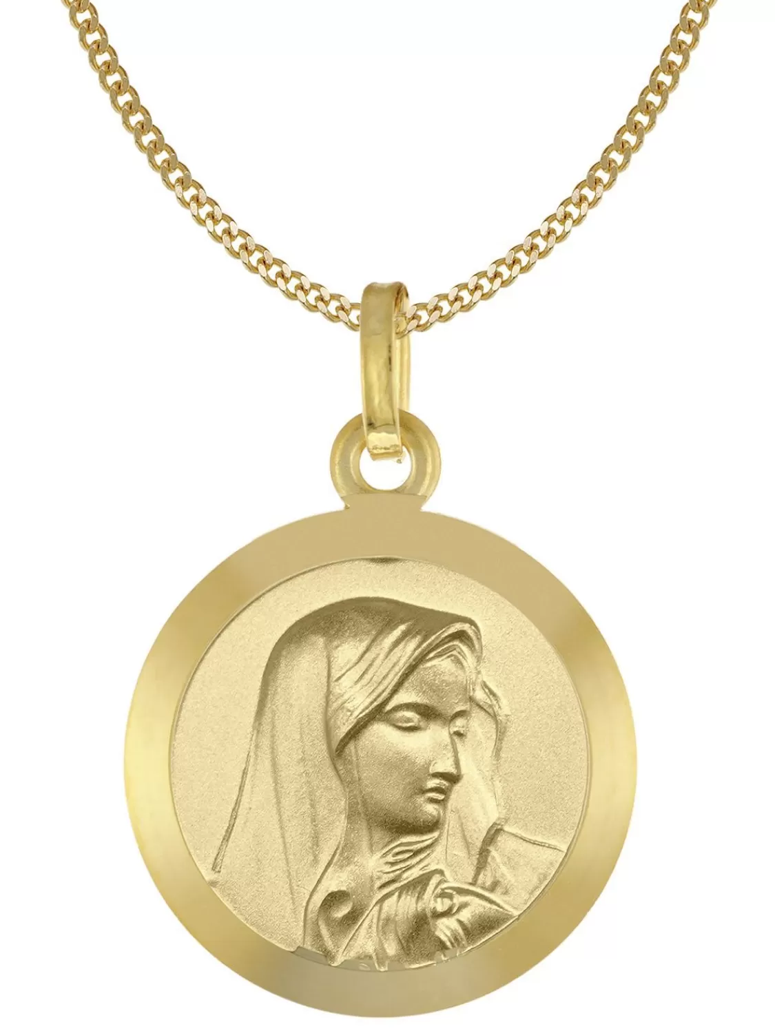Acalee Halskette Mit Maria Dolorosa Anhanger Gold 333 Madonna O 16 Mm | Herrenschmuck