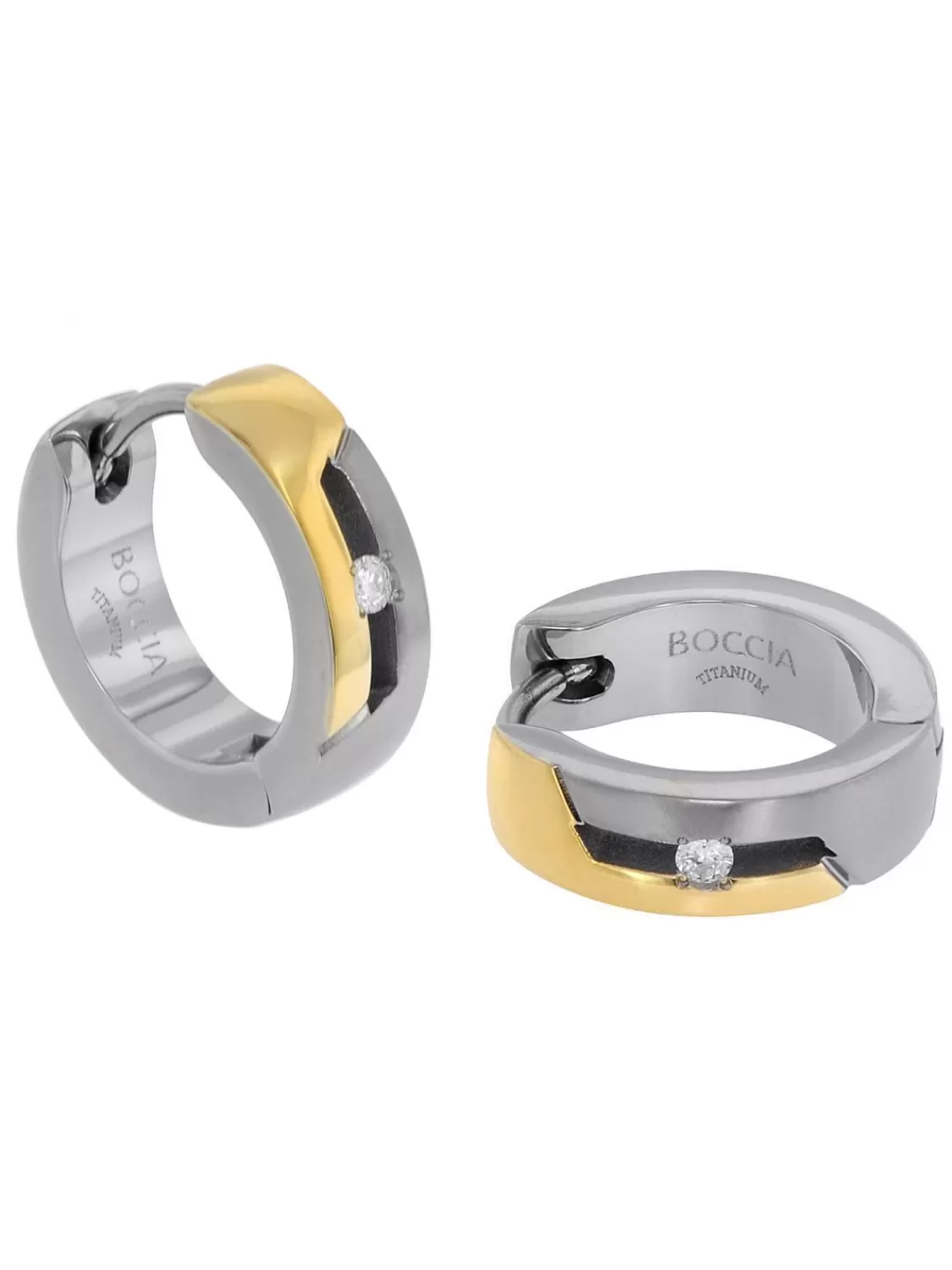 Boccia Damen-Creolen Titan Mit Diamanten Bicolor | Damenschmuck