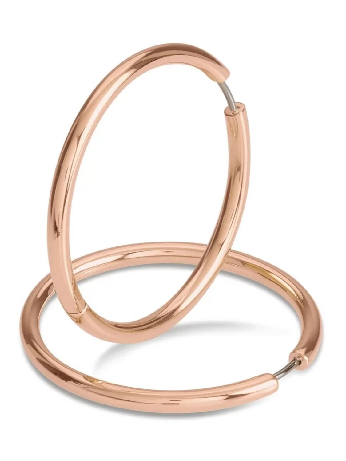 Boccia Damen-Ohrringe Titan Creolen Rosegoldfarben 38 Mm | Damenschmuck