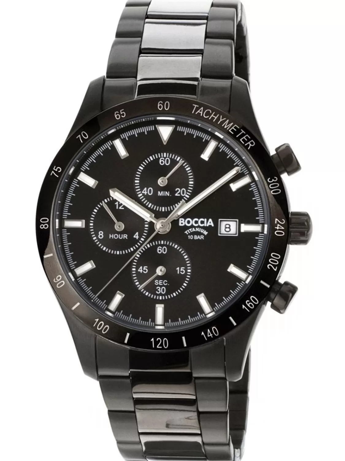 Boccia Herrenuhr Chronograph Titan Schwarz | Herrenuhren