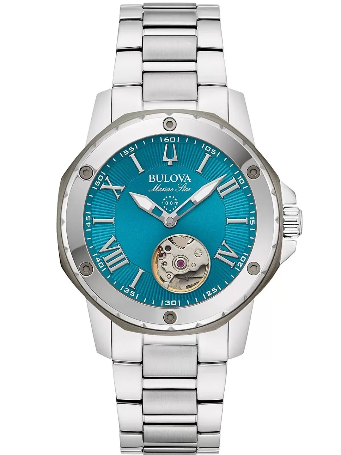 Bulova Damenuhr Automatik Marine Star Stahl/Turkis | Damenuhren