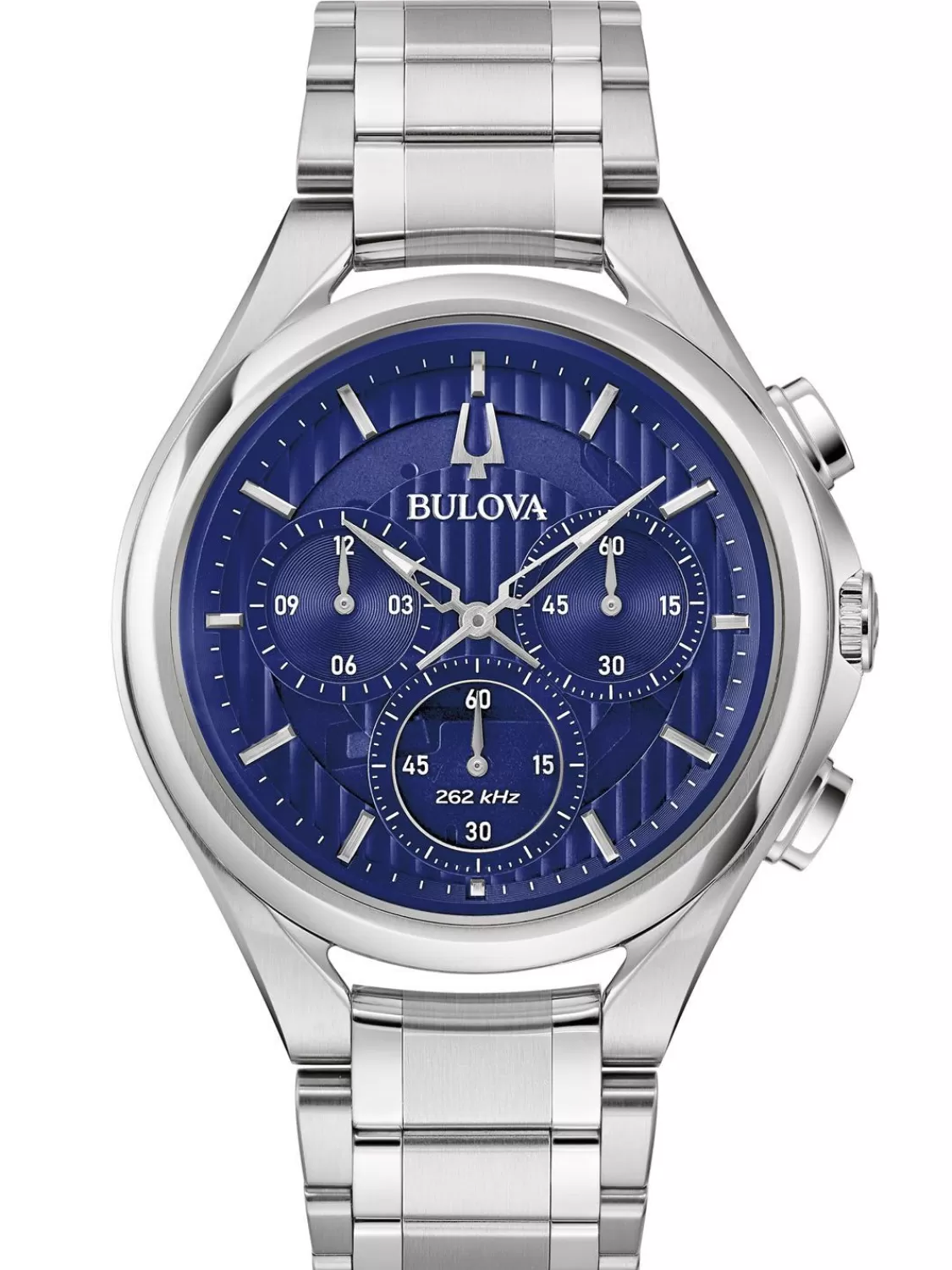 Bulova Herrenarmbanduhr Chronograph Curv Stahl/Blau | Herrenuhren