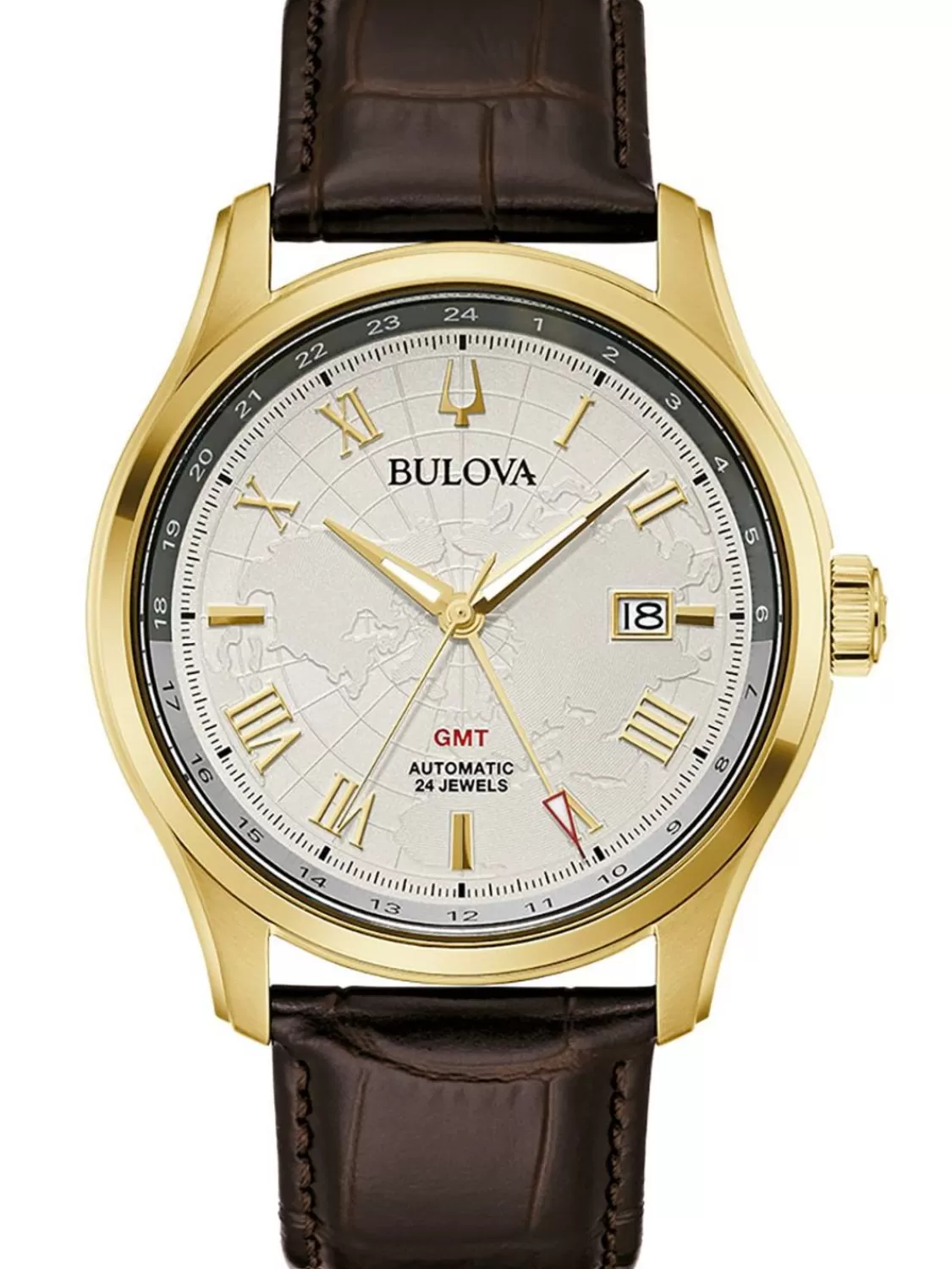 Bulova Herren-Automatikuhr Wilton Gmt Braun/Goldfarben | Herrenuhren