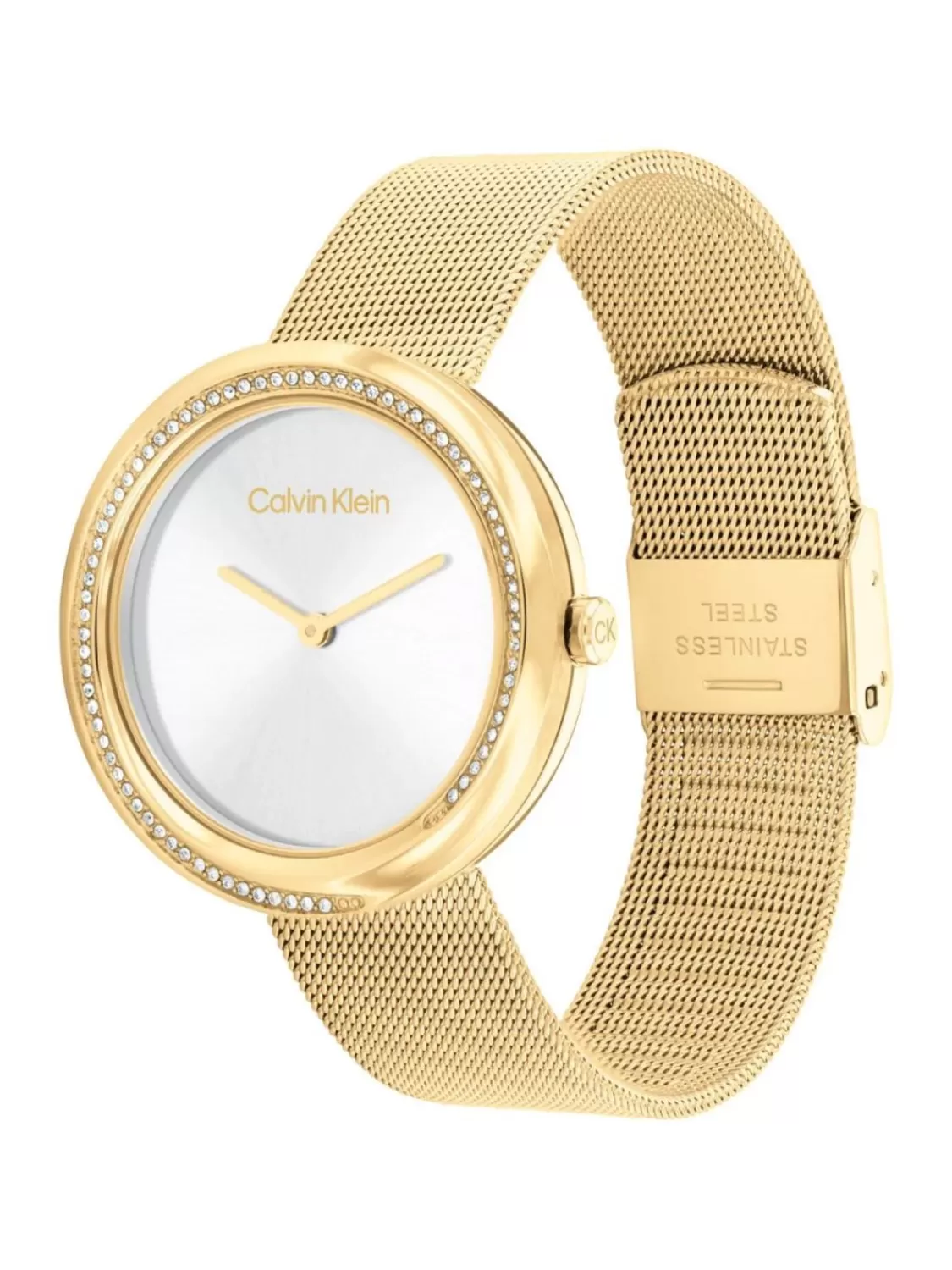 Calvin Klein Damenuhr Twisted Bezel Goldfarben | Damenuhren