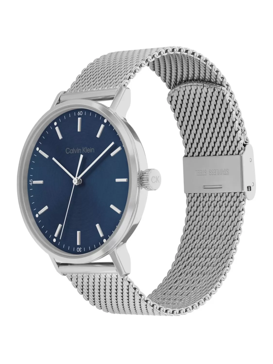 Calvin Klein Herrenarmbanduhr Modern Mesh Stahl/Blau | Herrenuhren