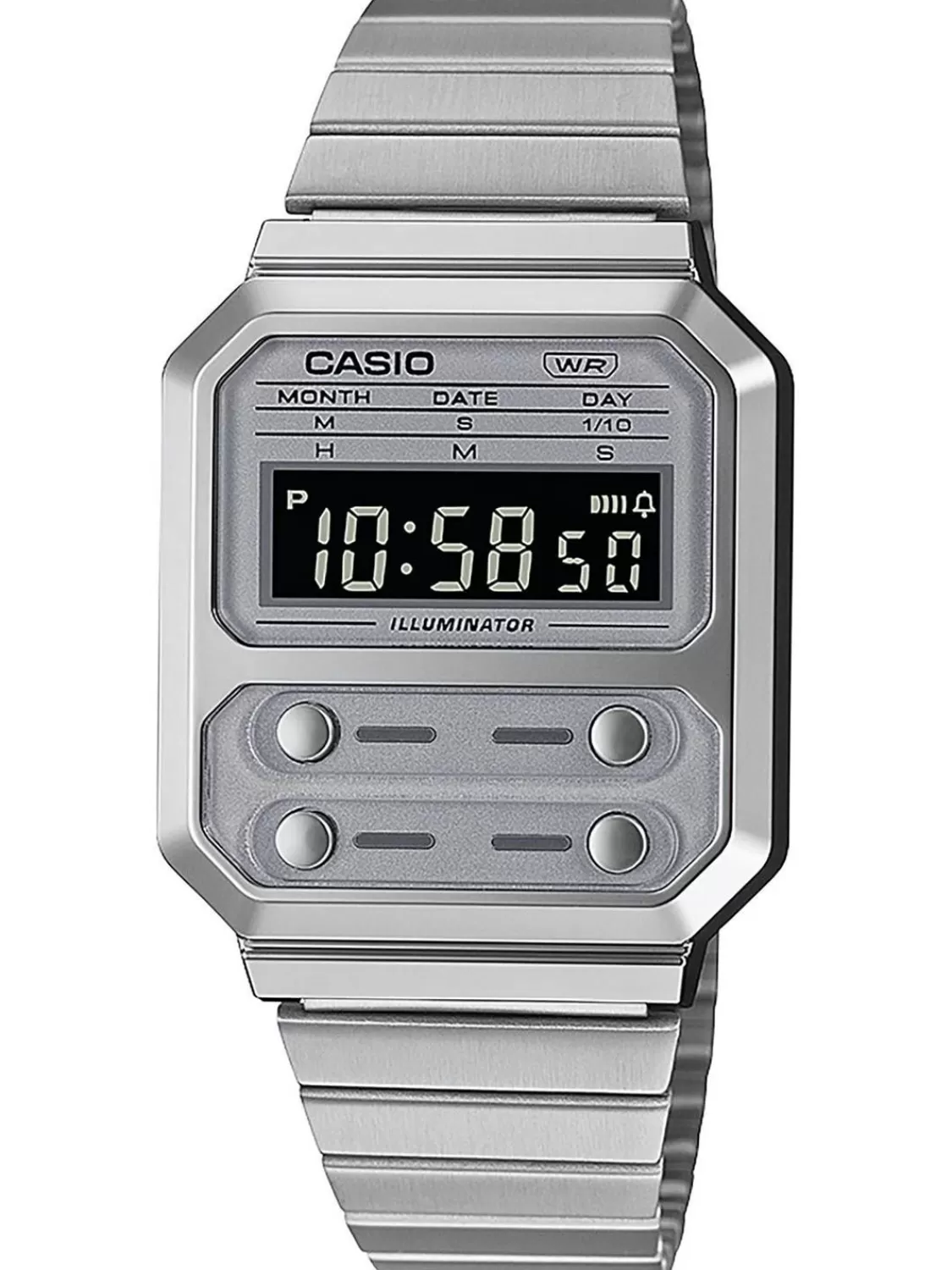 Casio A100We-7Bef Vintage Edgy Armbanduhr Silberfarben | Herrenuhren