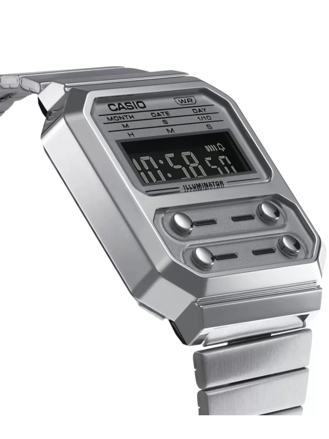 Casio A100We-7Bef Vintage Edgy Armbanduhr Silberfarben | Herrenuhren