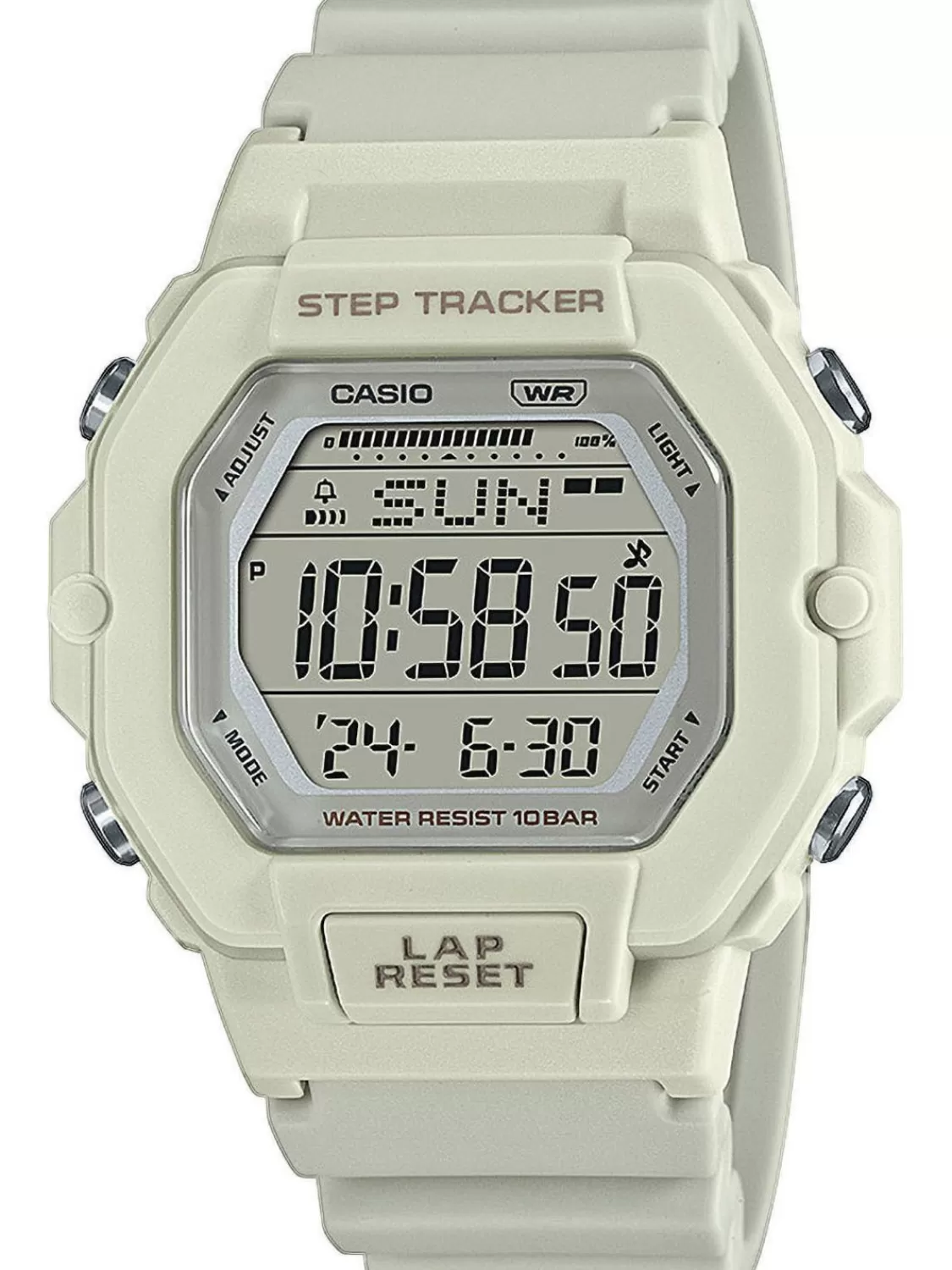 Casio Collection Digitaluhr Schrittzahler Beige | Herrenuhren