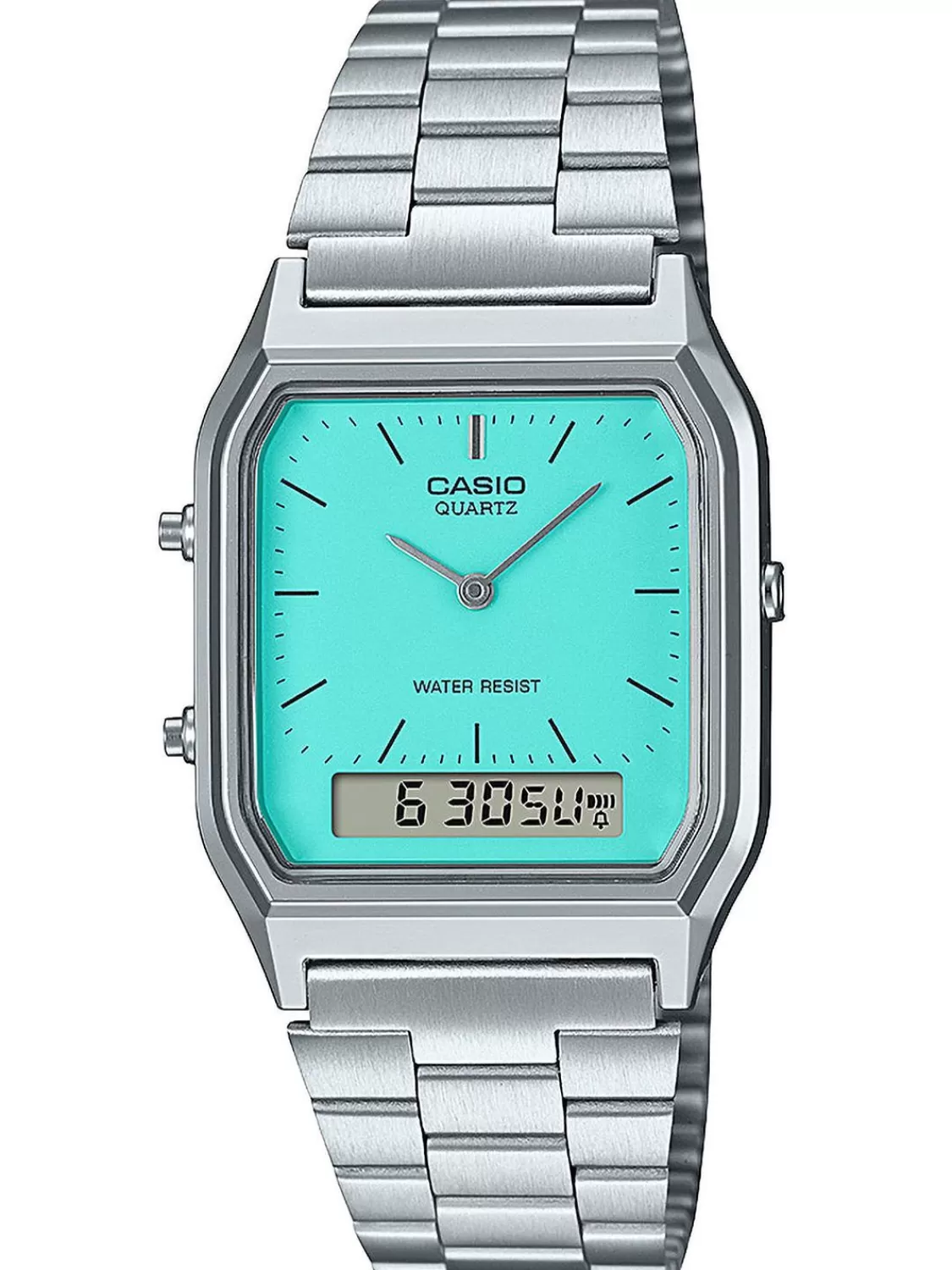 Casio Collection Edgy Armbanduhr Ana-Digi Stahl/Turkis | Herrenuhren