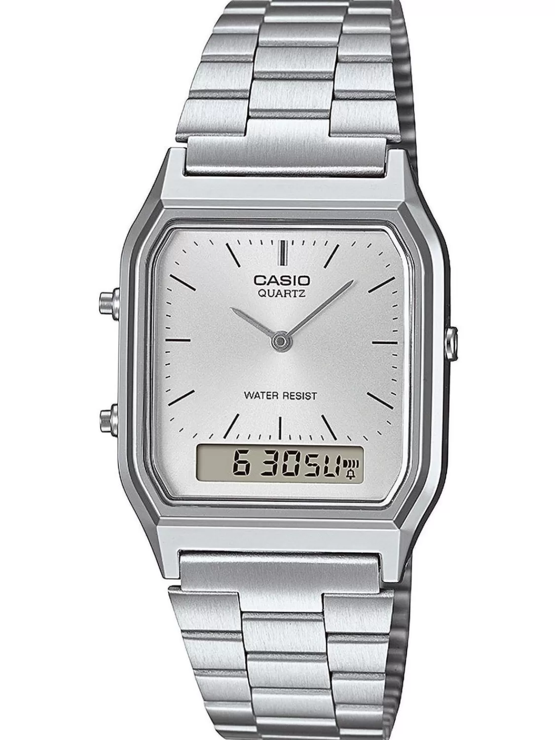 Casio Collection Edgy Uhr Ana-Digi Stahl/Silberfarben | Herrenuhren