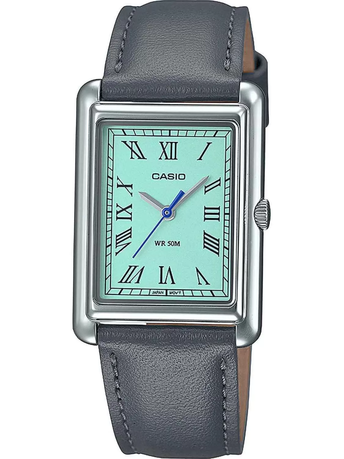 Casio Damen-Armbanduhr Rechteckig Grau/Turkis | Damenuhren