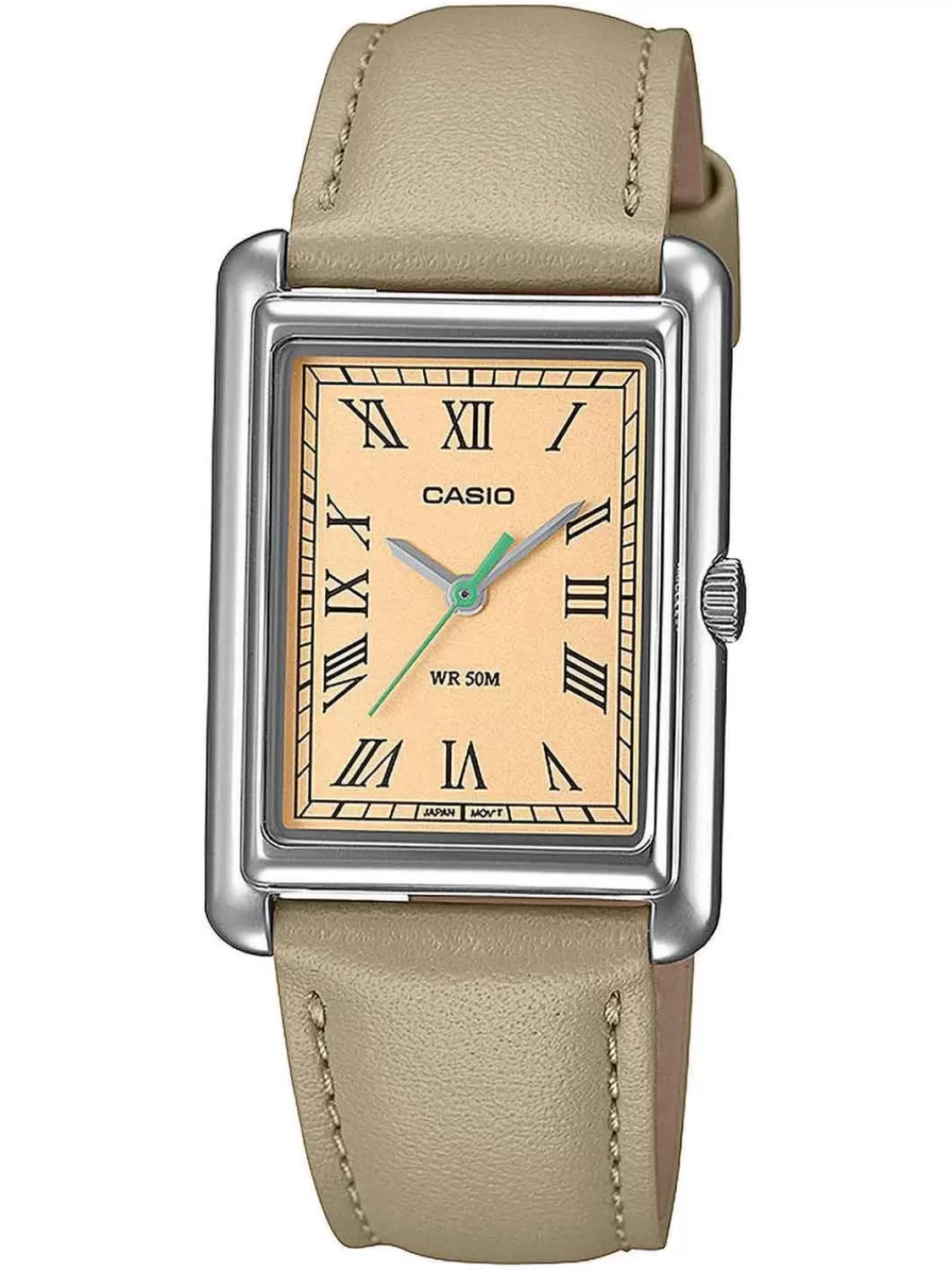 Casio Damenuhr Rechteckig Beige/Pfirsichfarben | Damenuhren