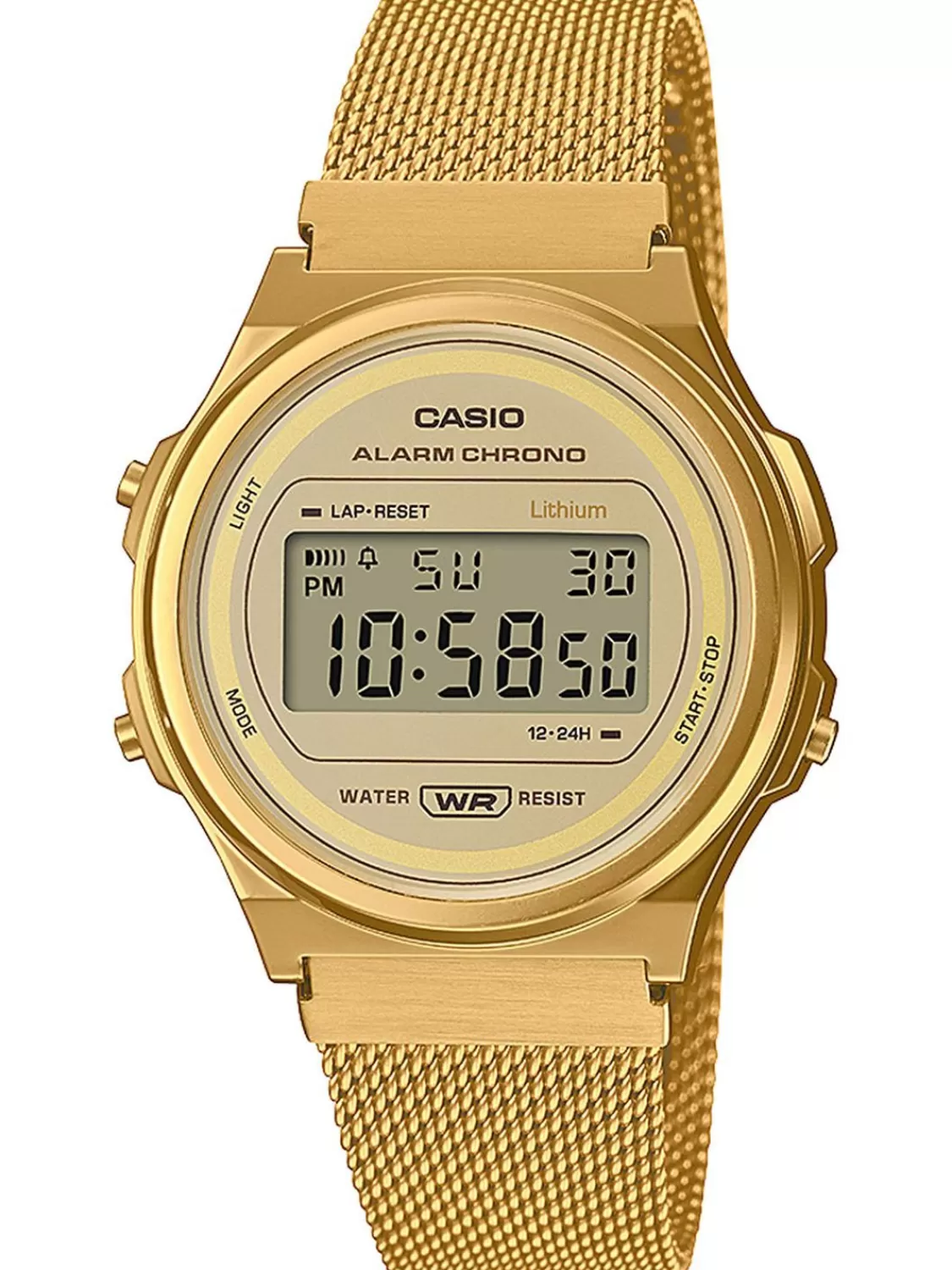 Casio Digitaluhr Vintage Goldfarben Mit Milanaiseband | Herrenuhren