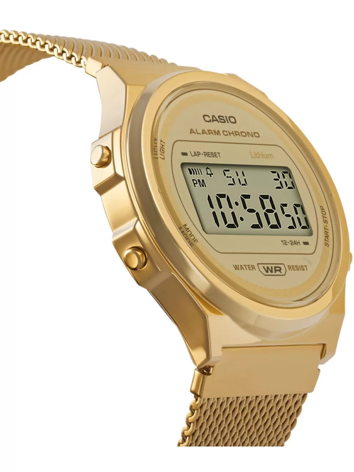 Casio Digitaluhr Vintage Goldfarben Mit Milanaiseband | Herrenuhren