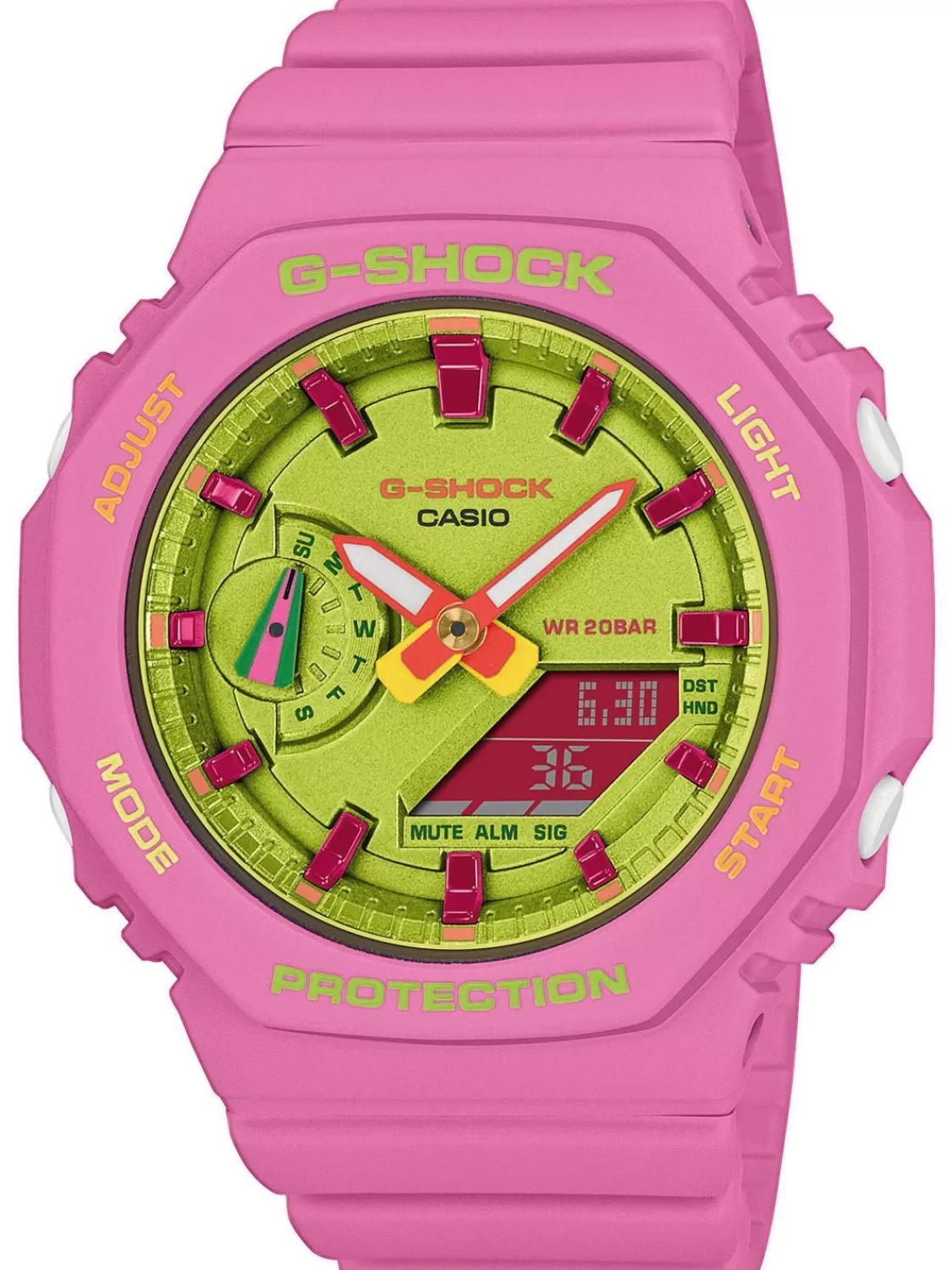 Casio G-Shock Classic Ana-Digi Armbanduhr Rosa/Gelb | Herrenuhren