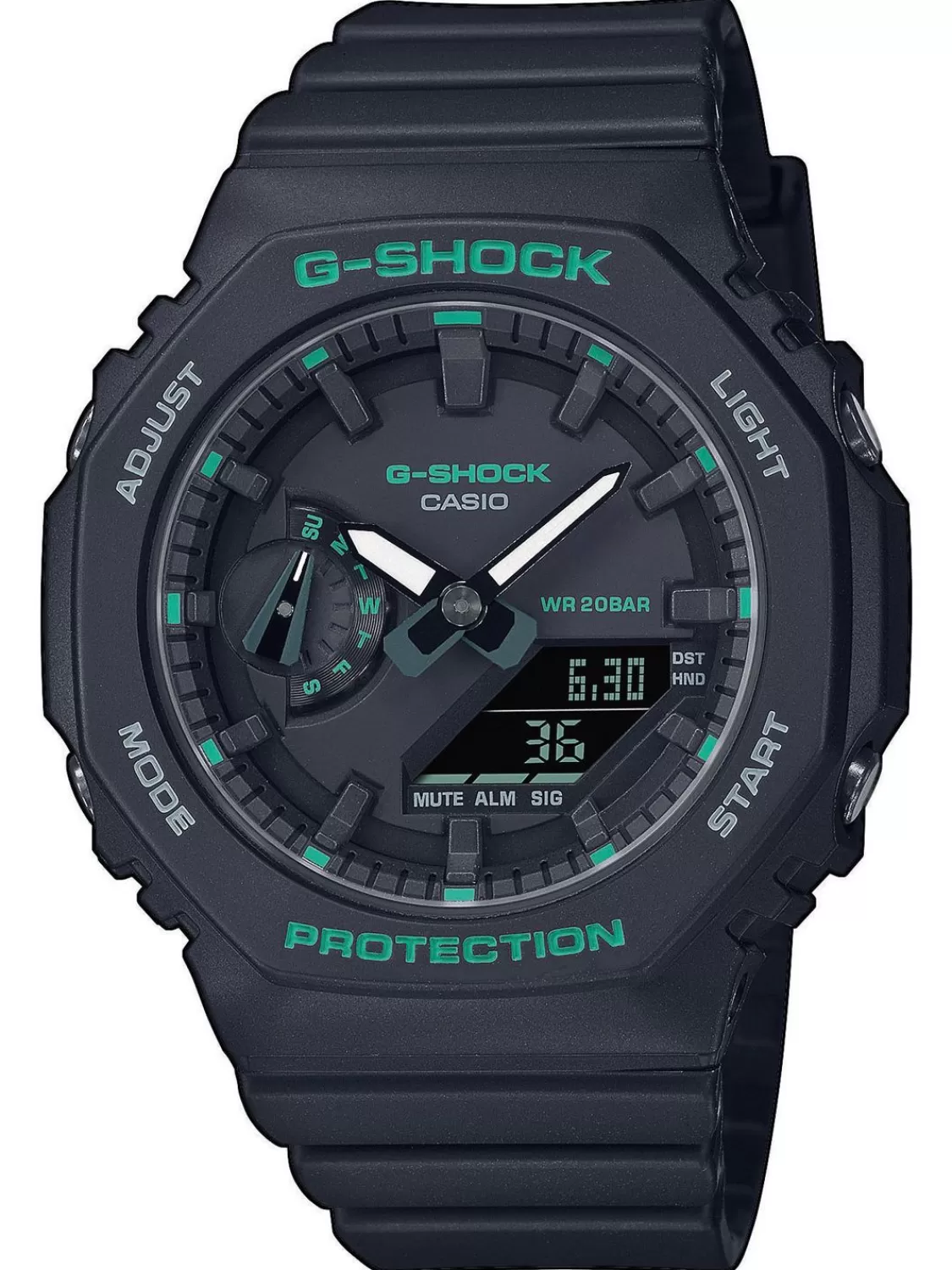 Casio G-Shock Classic Ana-Digi Armbanduhr Schwarz/Grun | Herrenuhren