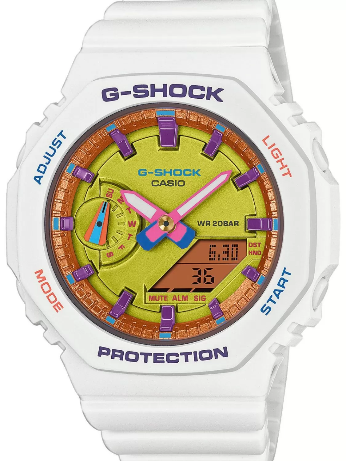 Casio G-Shock Classic Ana-Digi Armbanduhr Weis/Lila | Herrenuhren