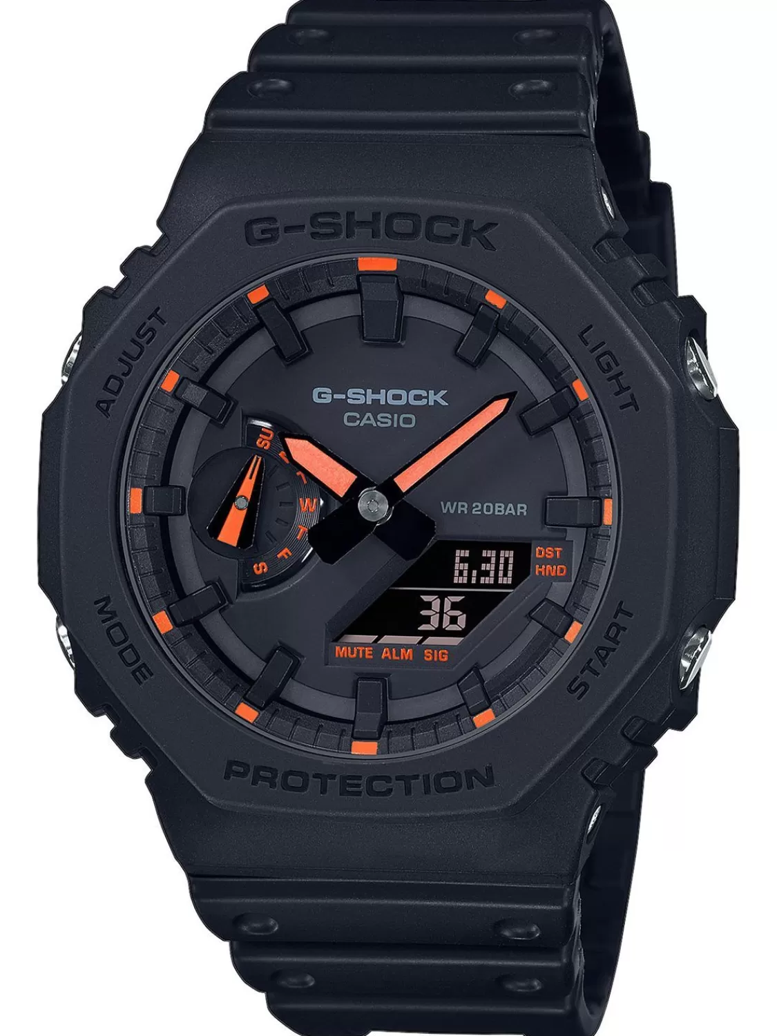 Casio G-Shock Classic Anadigi Herrenuhr Schwarz/Orange | Herrenuhren