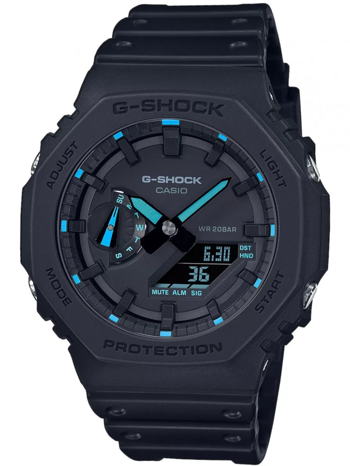 Casio G-Shock Classic Anadigi Herrenuhr Schwarz/Turkis | Herrenuhren