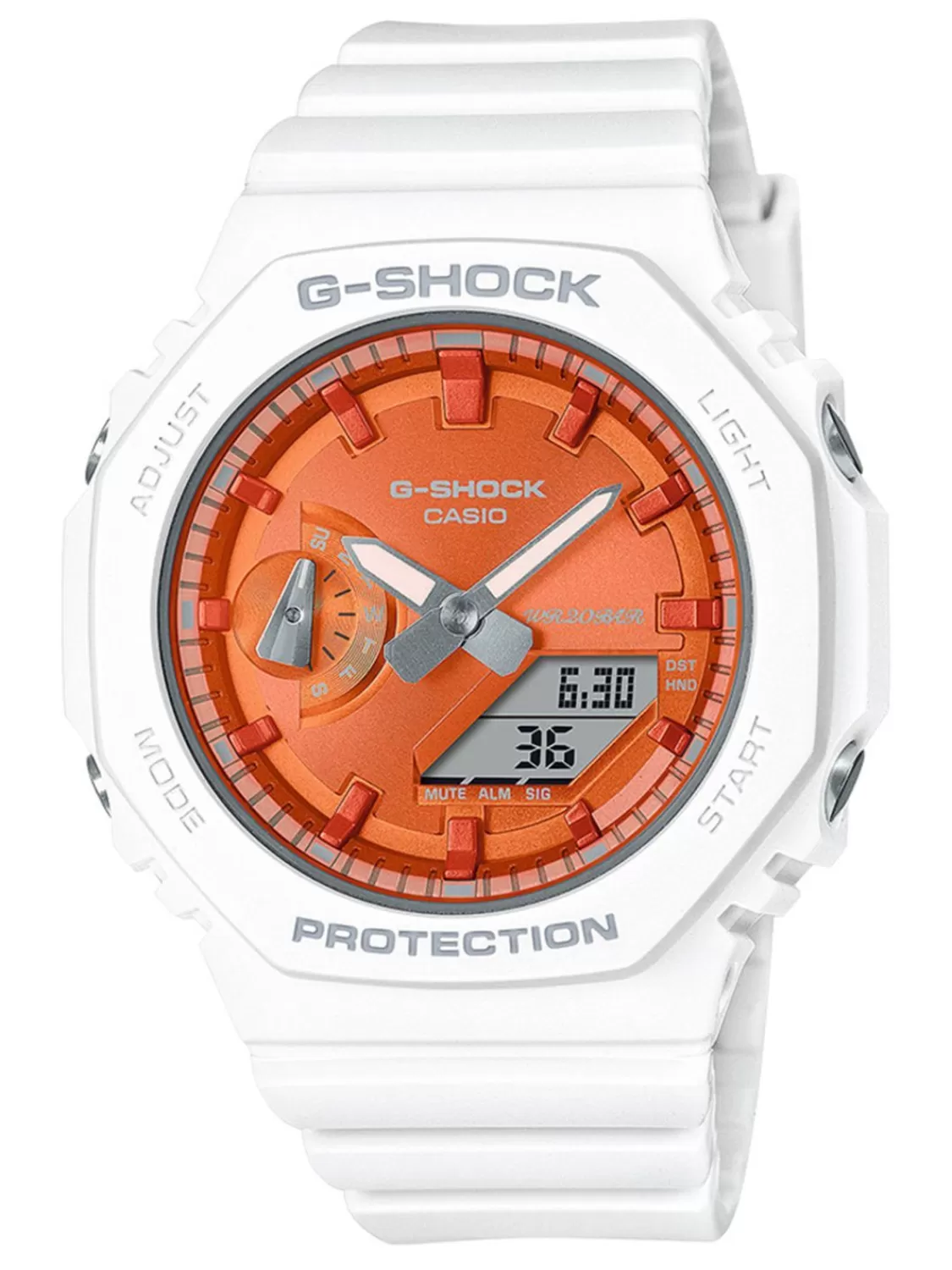 Casio G-Shock Classic Ana-Digi Uhr Weis/Orange | Damenuhren