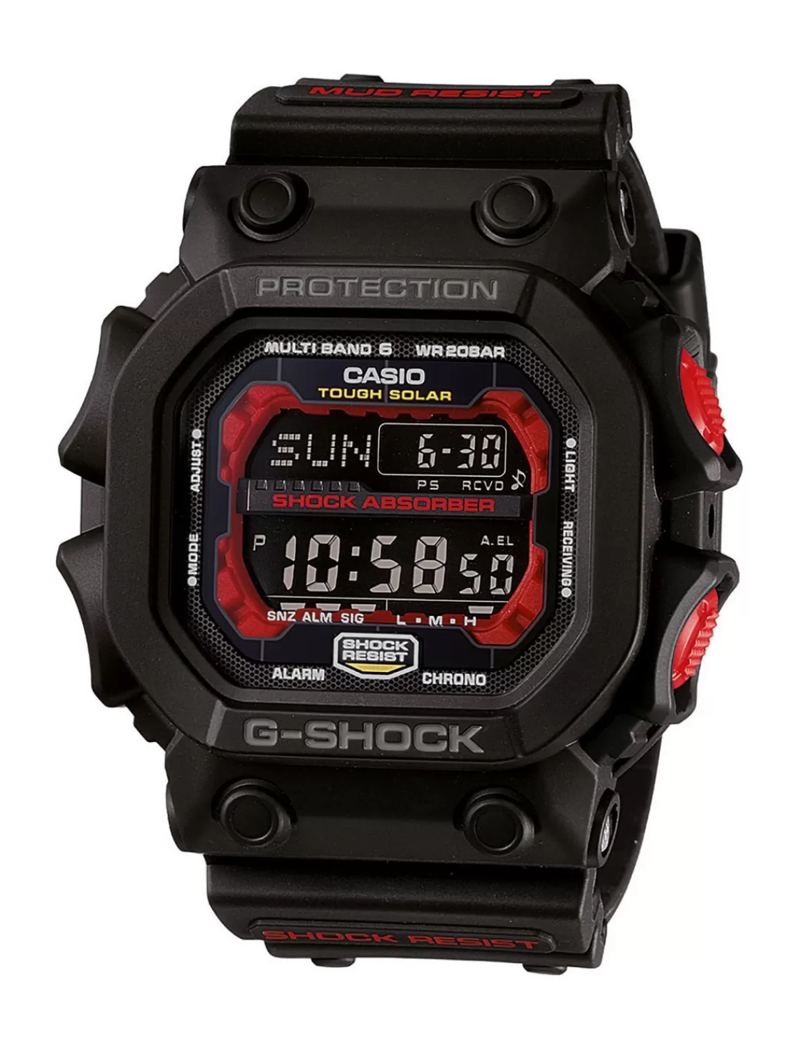 Casio G-Shock Classic Funk-Solar Herrenuhr Schwarz/Rot | Herrenuhren