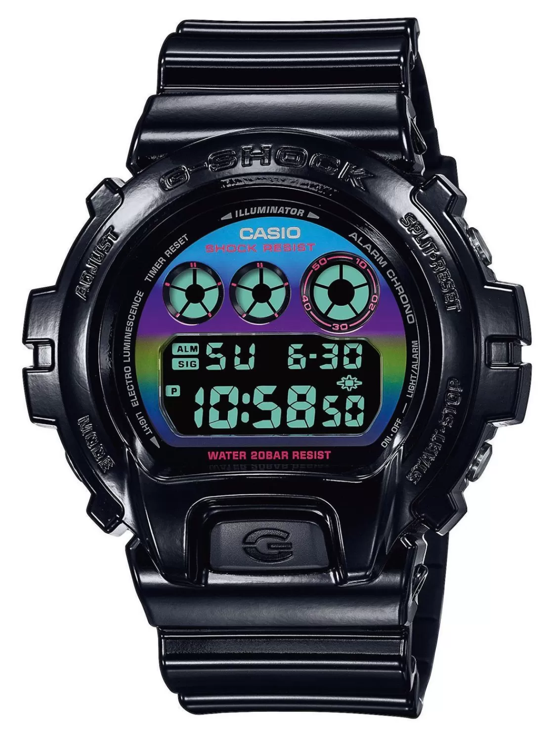 Casio G-Shock Digital Herrenuhr Schwarz/Regenbogen | Herrenuhren