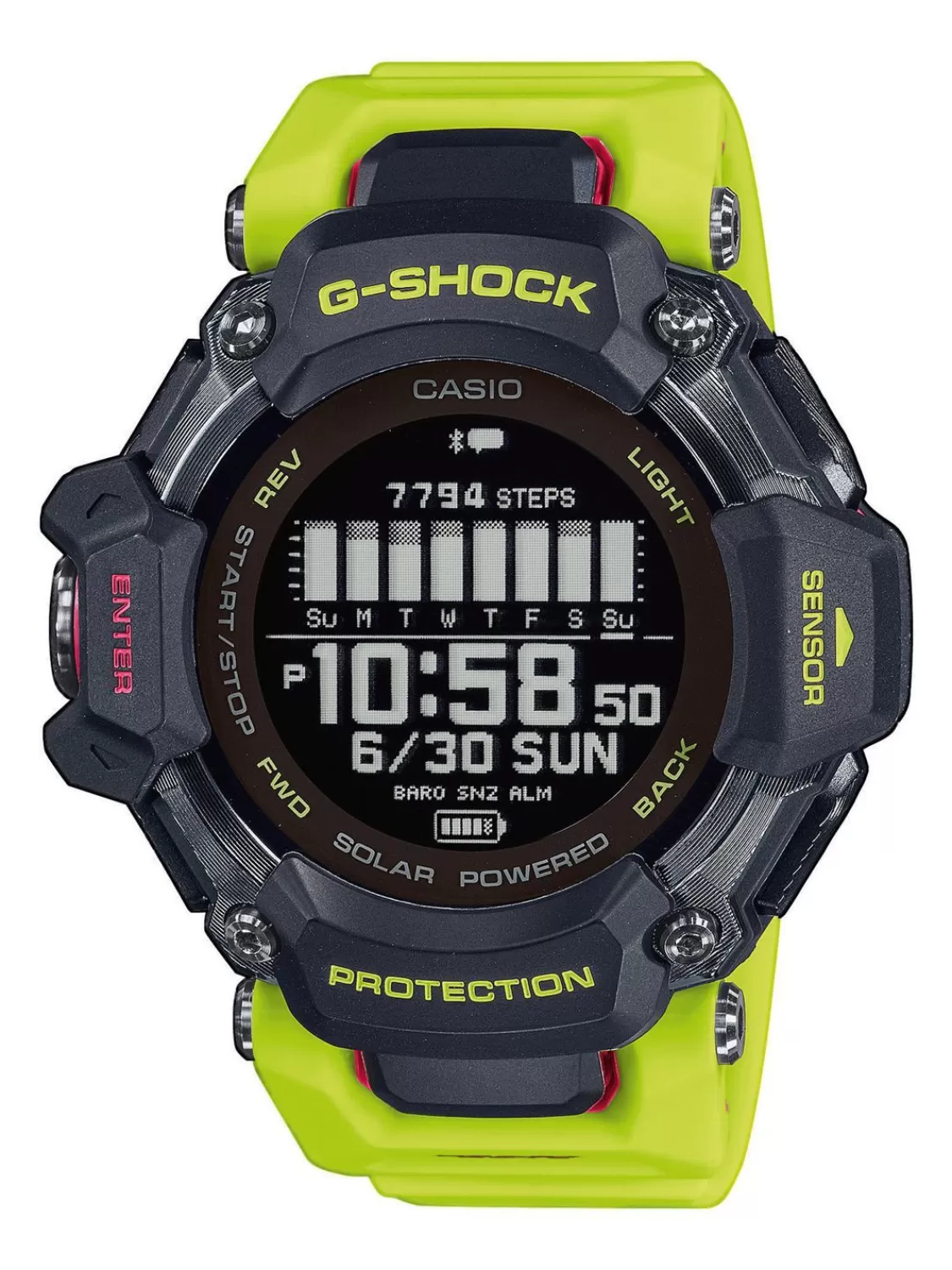 Casio G-Shock G-Squad Digitaluhr Bluetooth Gelb/Schwarz | Herrenuhren