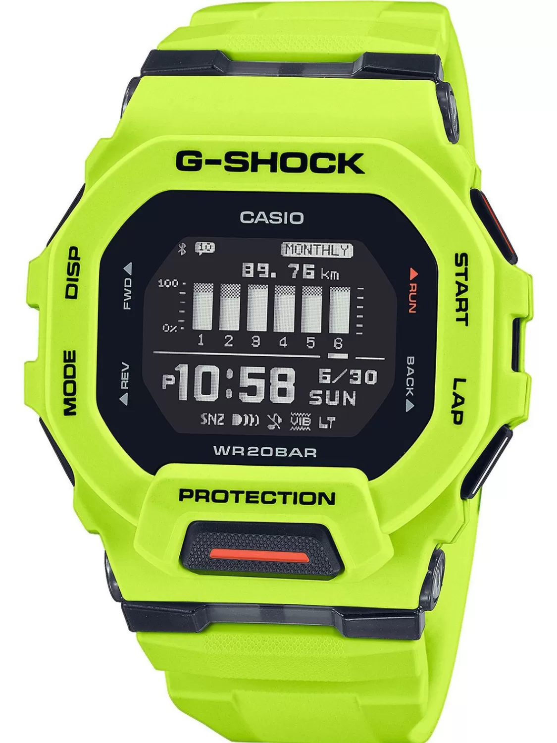 Casio G-Shock G-Squad Digitaluhr Bluetooth Neongelb | Herrenuhren