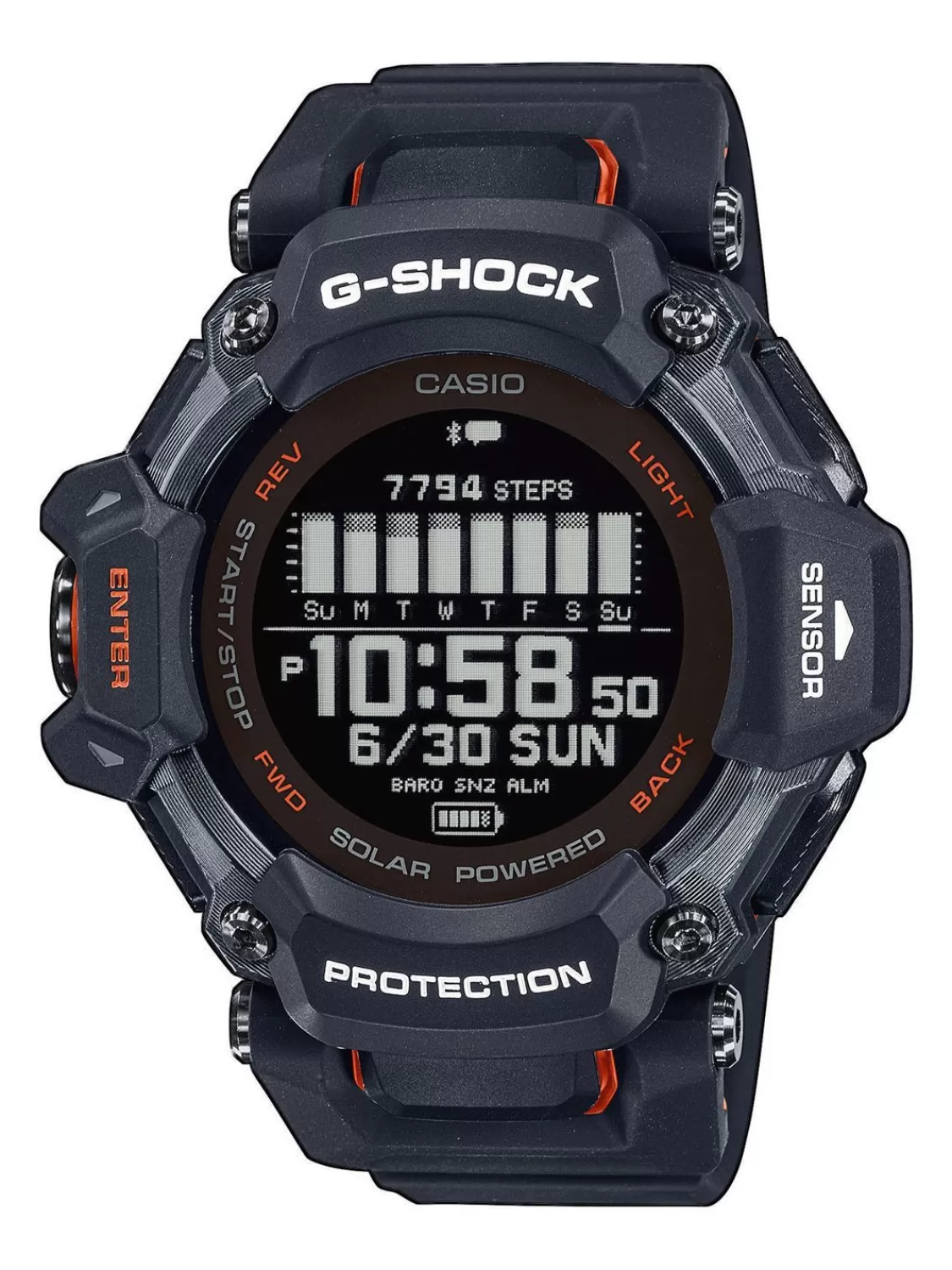 Casio G-Shock G-Squad Digitaluhr Bluetooth Schwarz/Orange | Herrenuhren