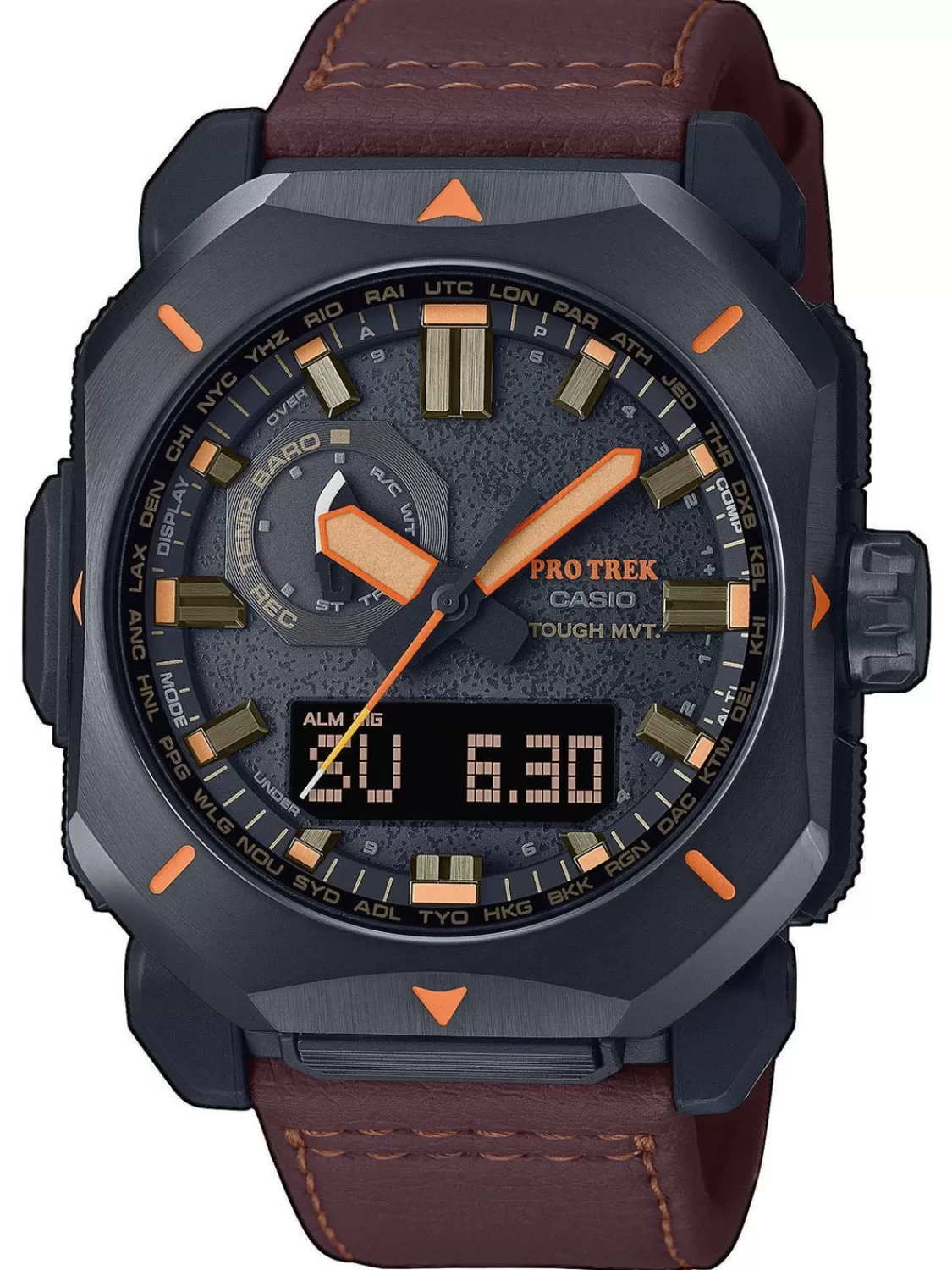 Casio Pro Trek Funk-Solar Herrenuhr Braun/Schwarz | Herrenuhren