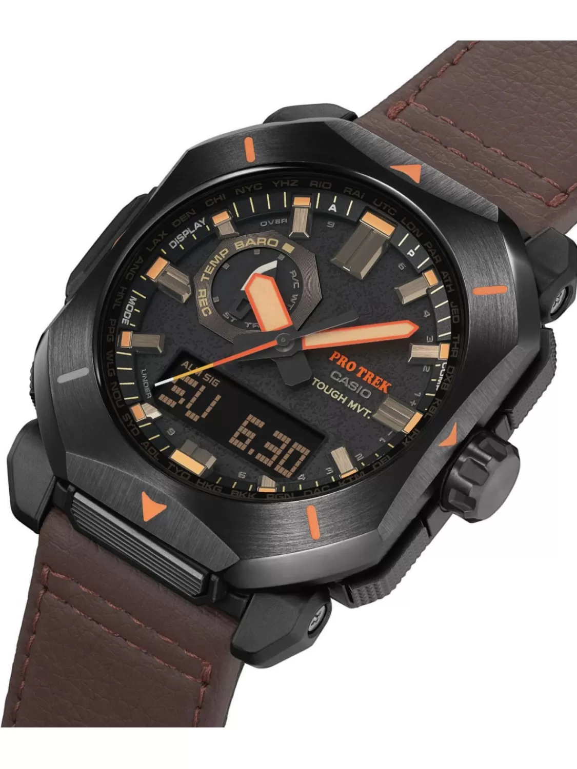 Casio Pro Trek Funk-Solar Herrenuhr Braun/Schwarz | Herrenuhren