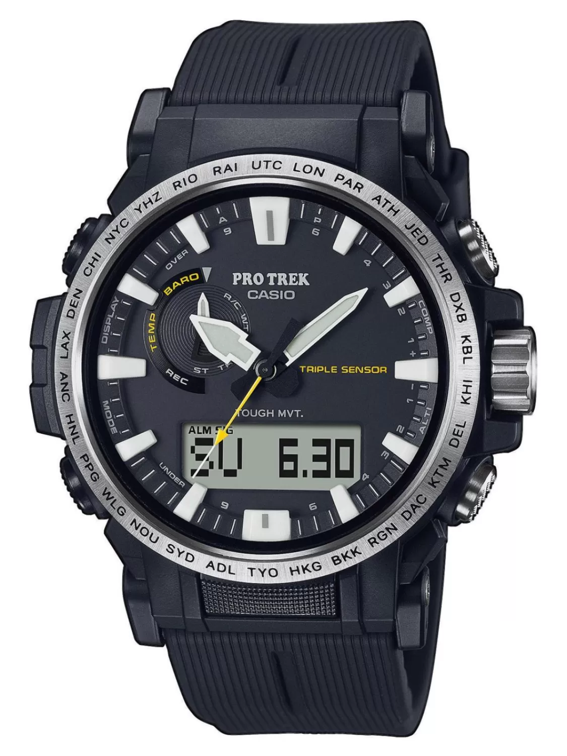 Casio Pro Trek Funk-Solar Herrenuhr Schwarz | Herrenuhren