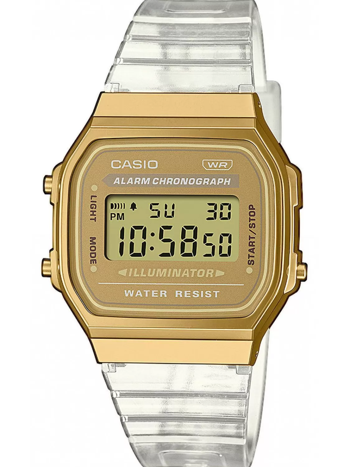 Casio Vintage Iconic Digitaluhr Transparent/Goldfarben | Damenuhren