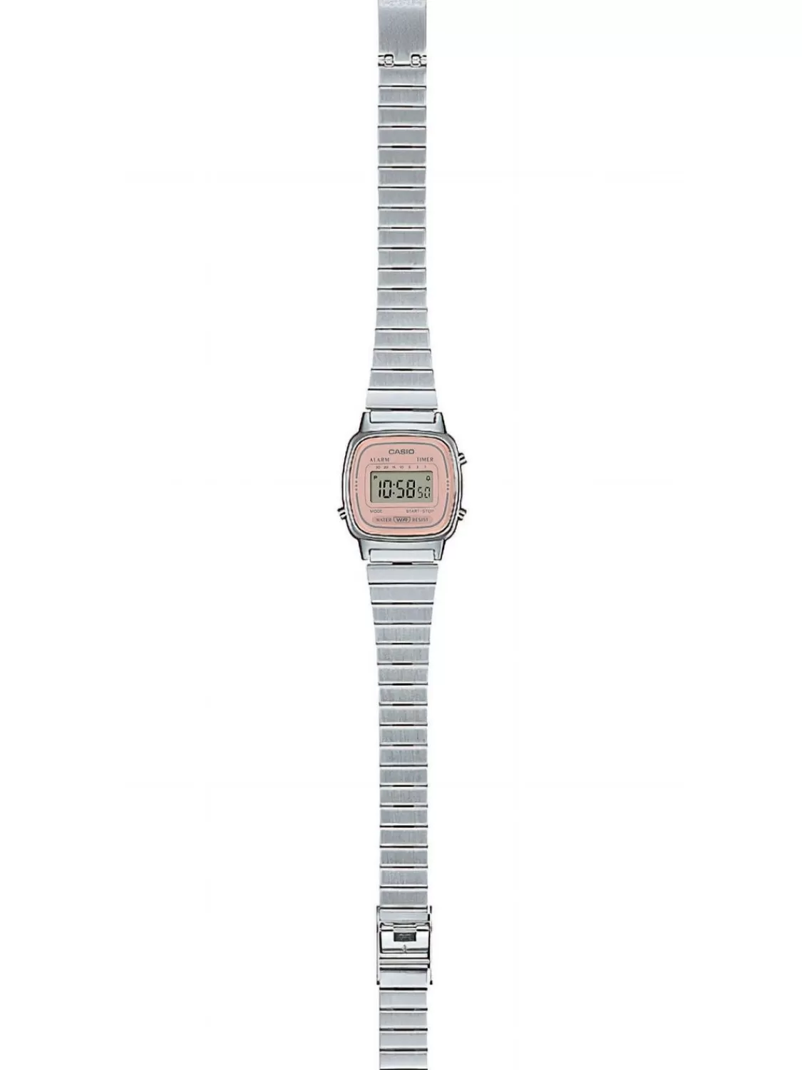 Casio Vintage Mini Damenuhr Digital Silber-/Rosafarben | Damenuhren