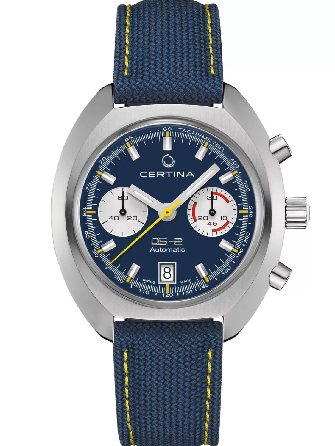 Certina Herrenuhr Automatik Chronograph Ds-2 Blau/Gelb | Herrenuhren