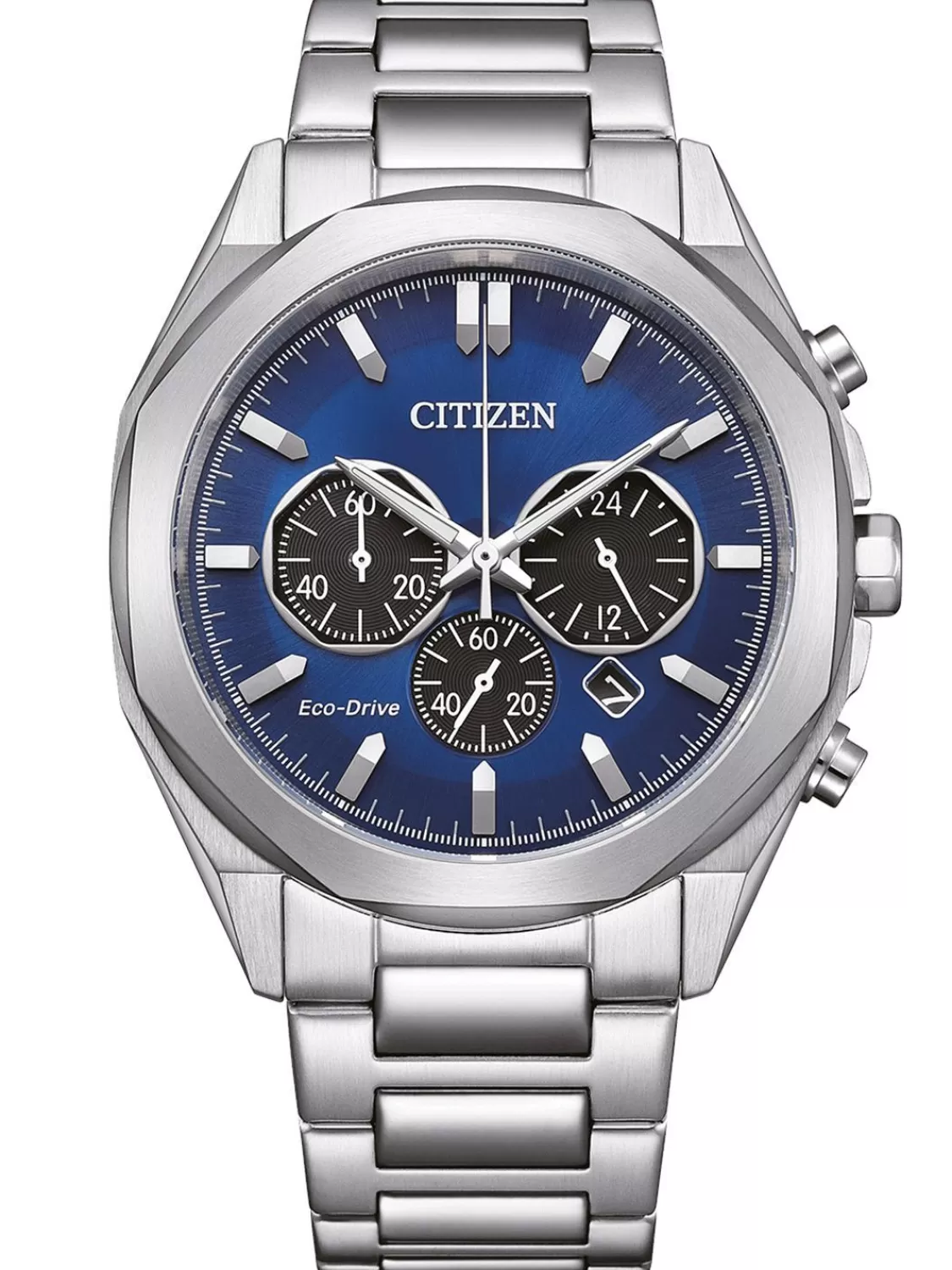 Citizen Eco-Drive Chronograph Herrenuhr Stahl/Blau | Herrenuhren