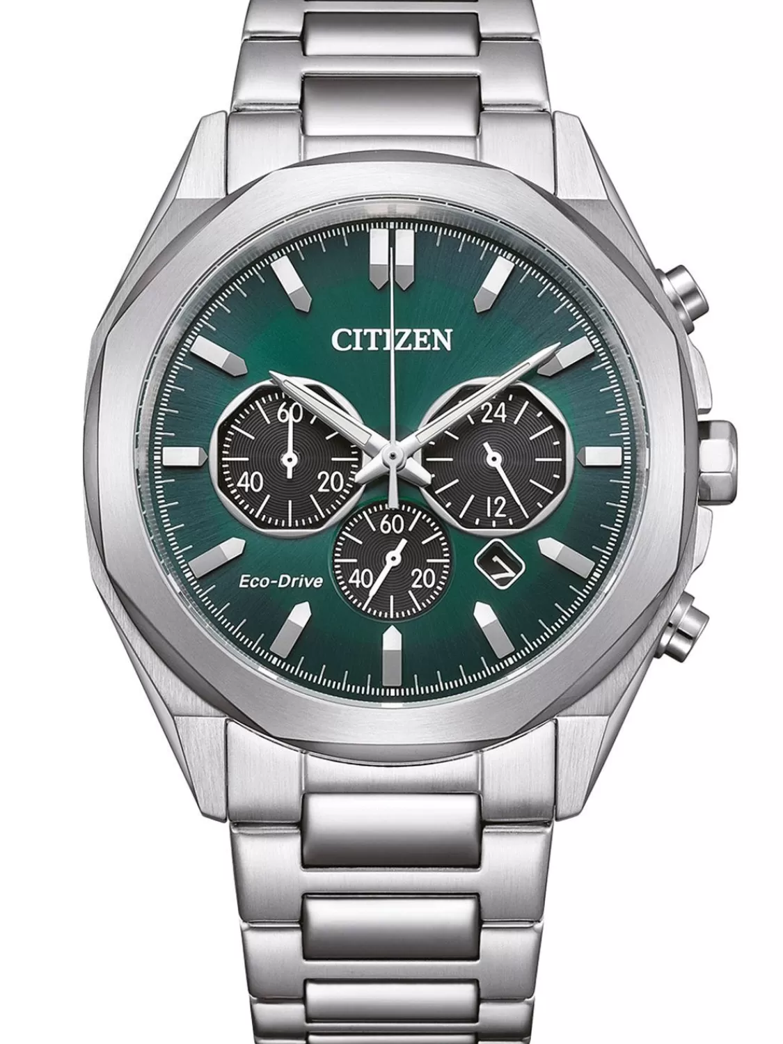 Citizen Eco-Drive Chronograph Herrenuhr Stahl/Grun | Herrenuhren