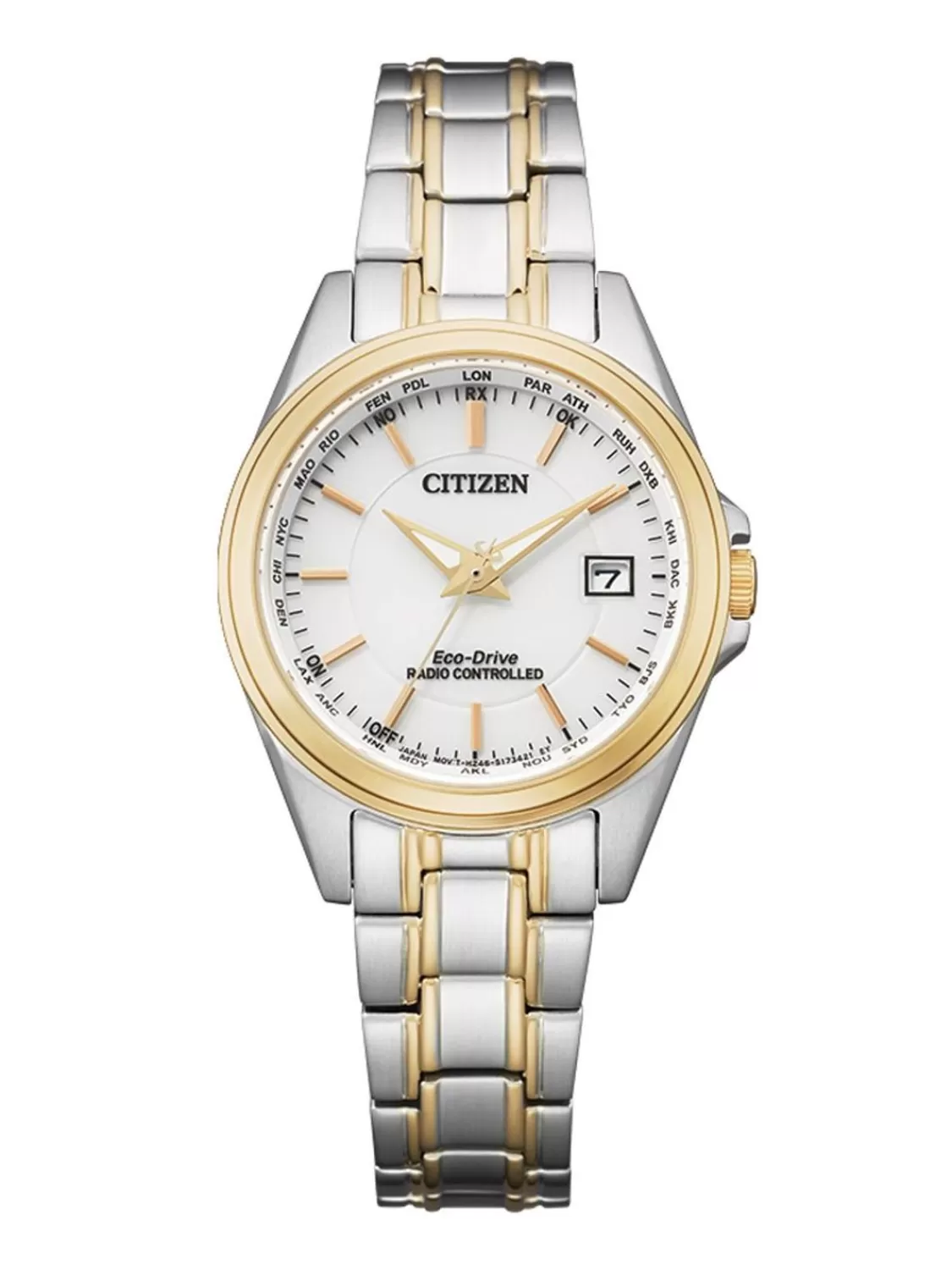 Citizen Eco-Drive Damenuhr Funk-Solar Bicolor | Damenuhren