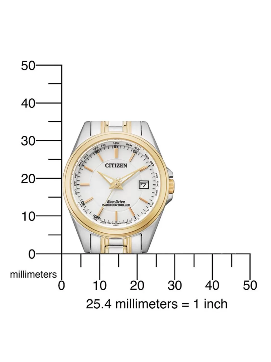 Citizen Eco-Drive Damenuhr Funk-Solar Bicolor | Damenuhren