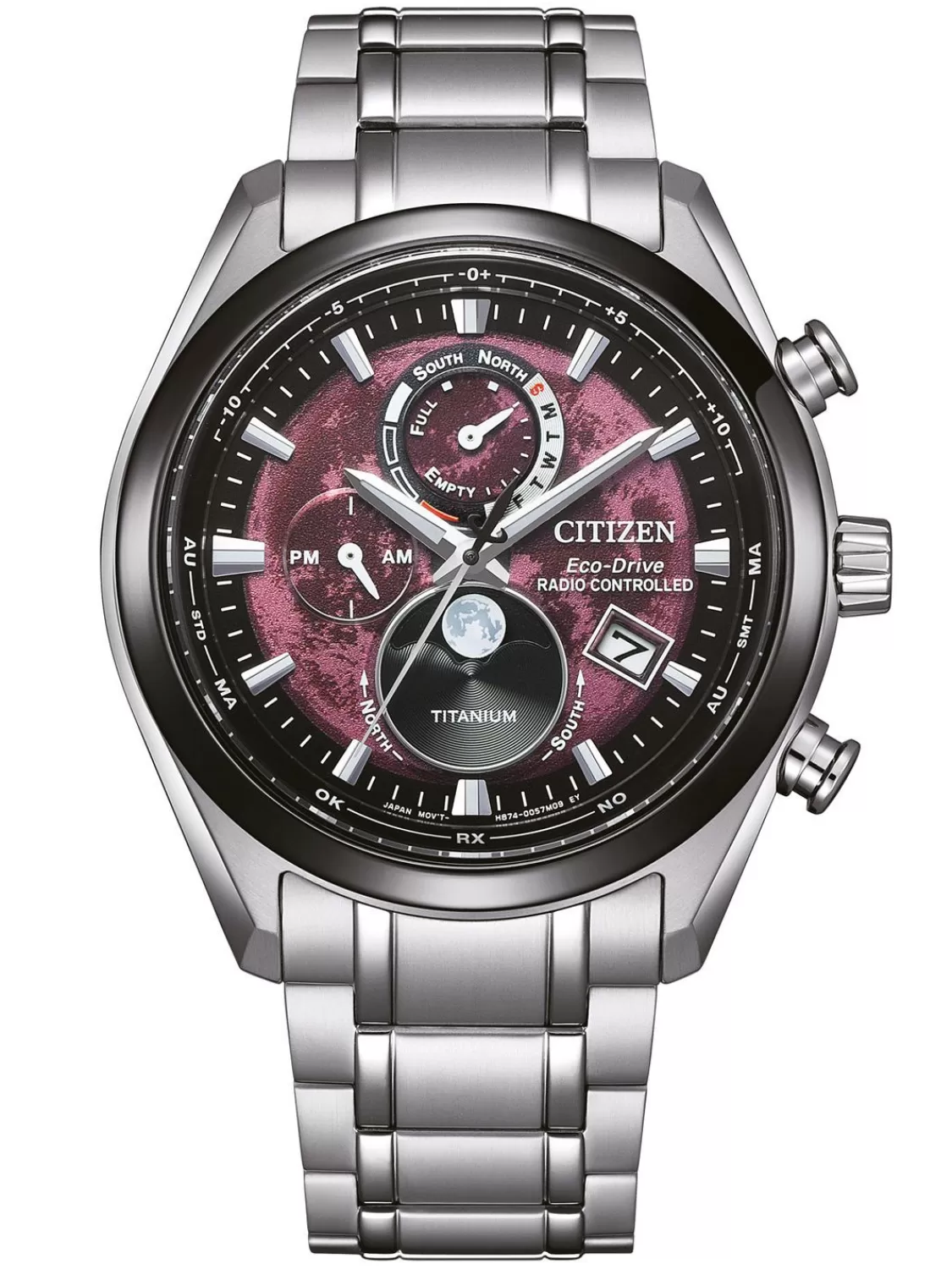 Citizen Eco-Drive Herrenuhr Funk-Solar Titan/Rot | Herrenuhren