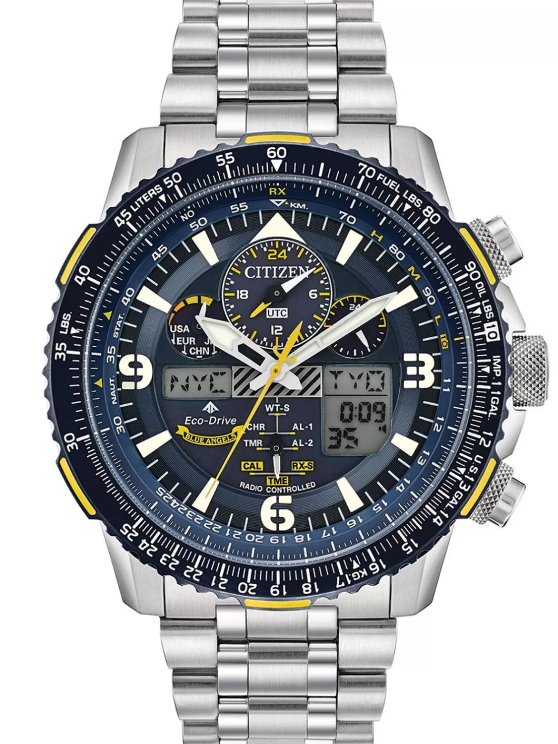 Citizen Eco-Drive Promaster Sky Herren-Funkuhr Stahl/Blau | Herrenuhren