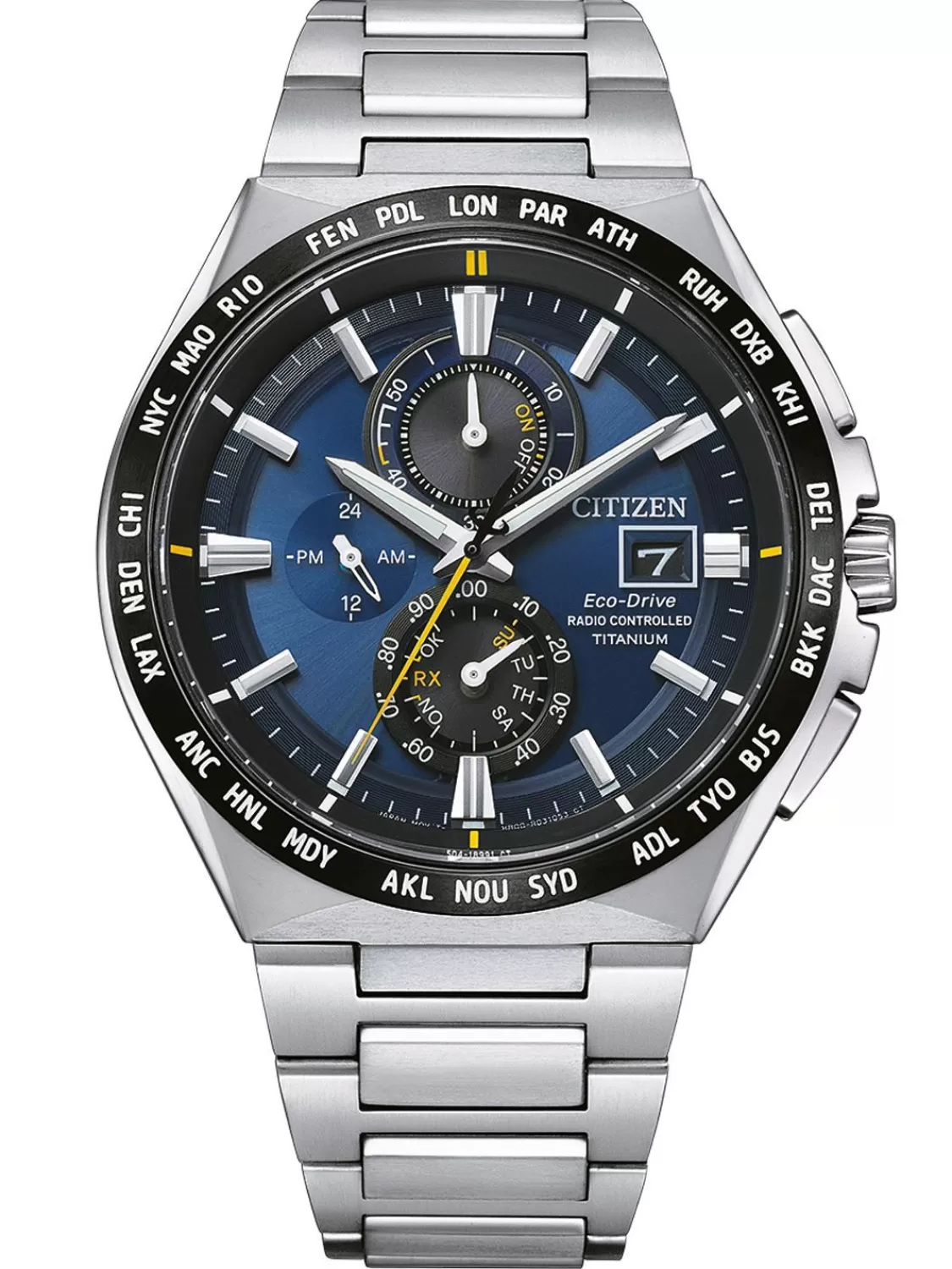 Citizen Eco-Drive Solar Funkuhr Fur Herren Titan Blau | Herrenuhren