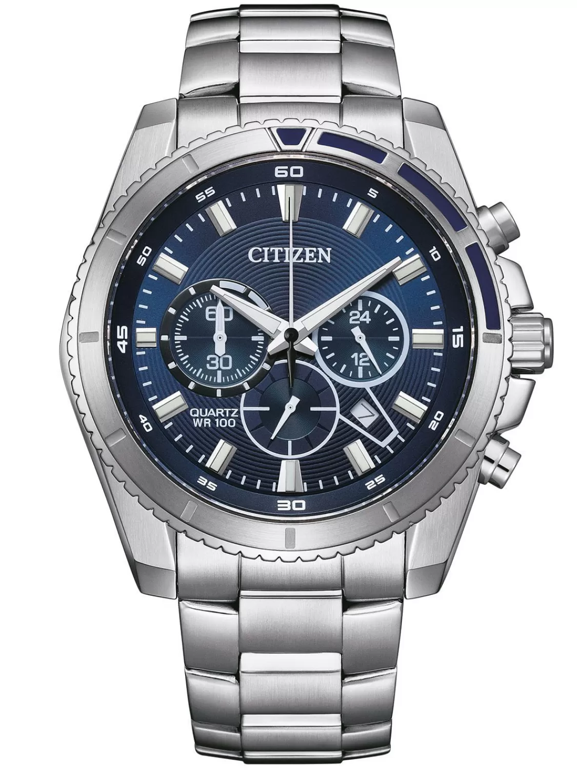 Citizen Herrenuhr Chronograph Stahl/Blau | Herrenuhren