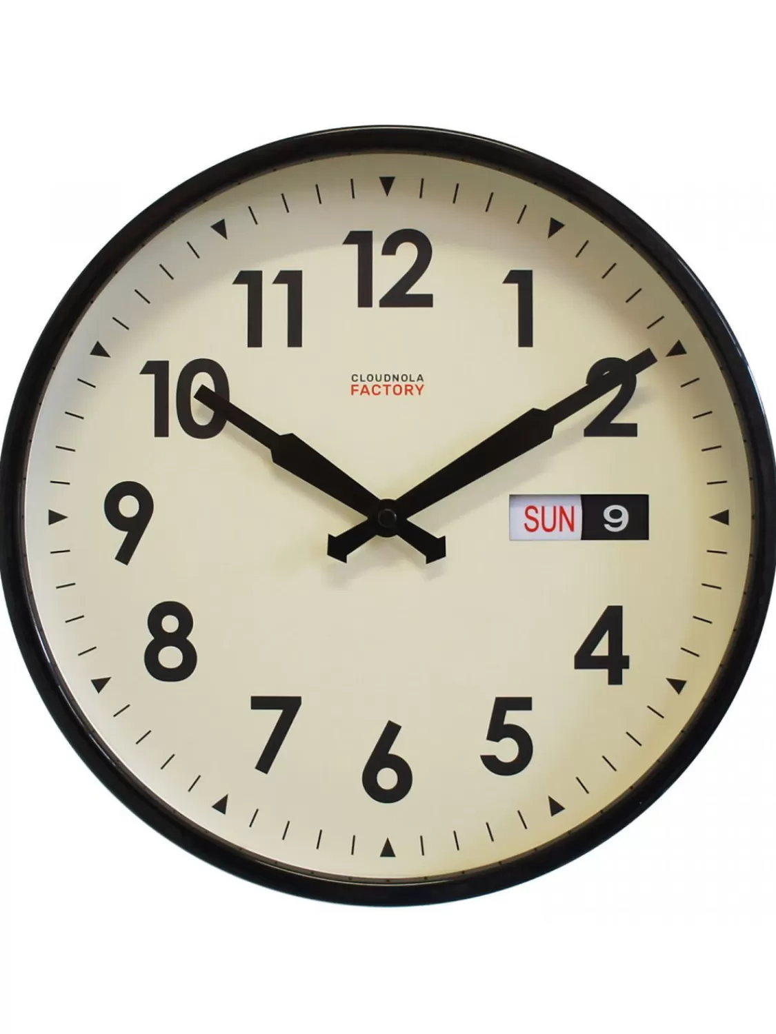 Cloudnola Wanduhr Factory Datum/Wochentag Schwarz | Wanduhren