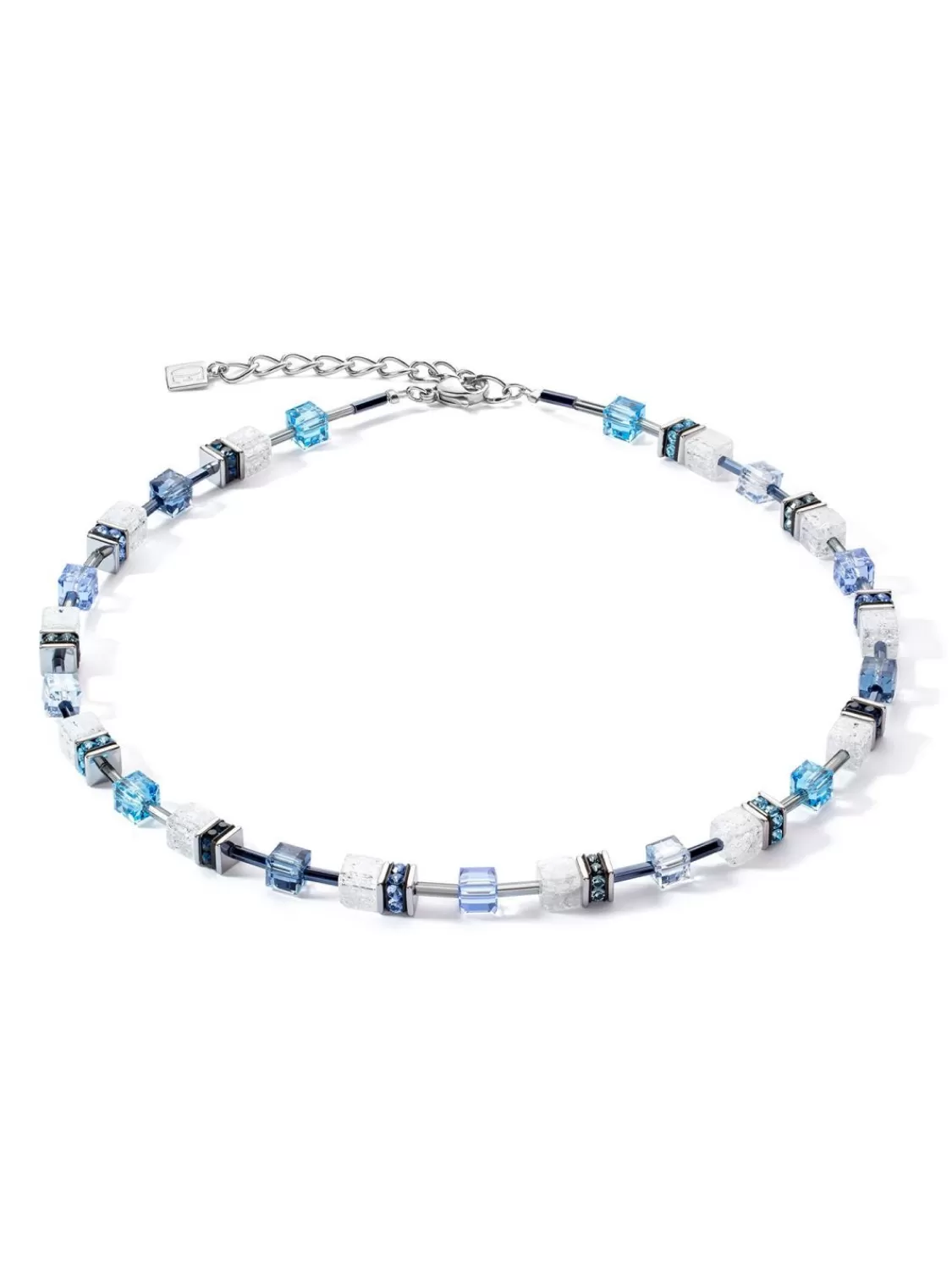 Coeur de Lion Damen-Kette Geocube Blau-Weis | Damenschmuck