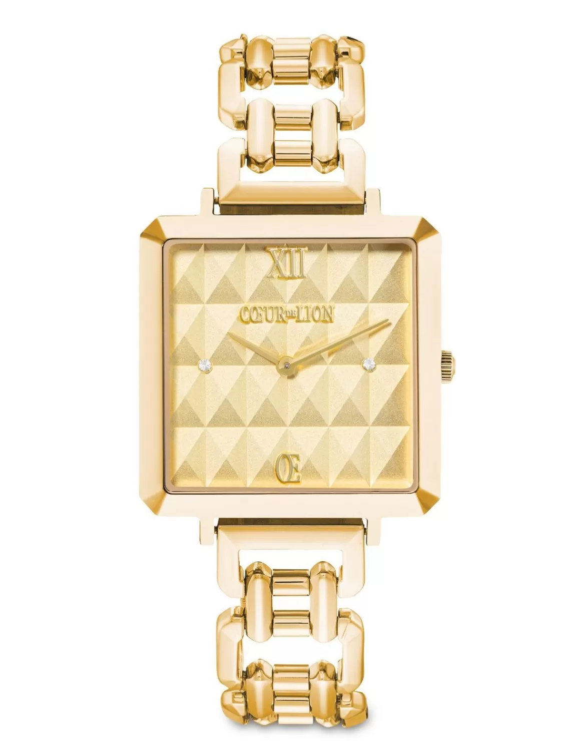 Coeur de Lion Damenuhr Iconic Cube Spikes Statement Goldfarben | Damenuhren