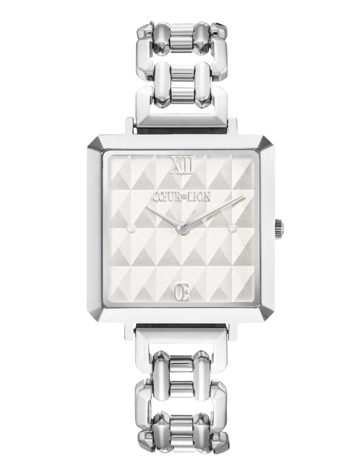 Coeur de Lion Damenuhr Iconic Cube Spikes Statement Silberfarben | Damenuhren